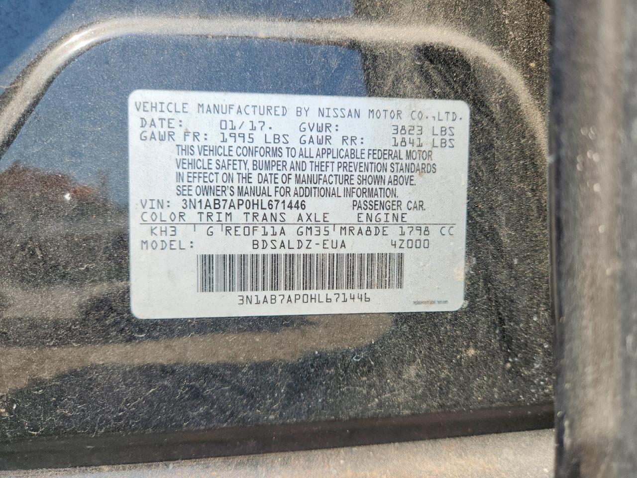 2017 Nissan Sentra Sv Black vin: 3N1AB7AP0HL671446