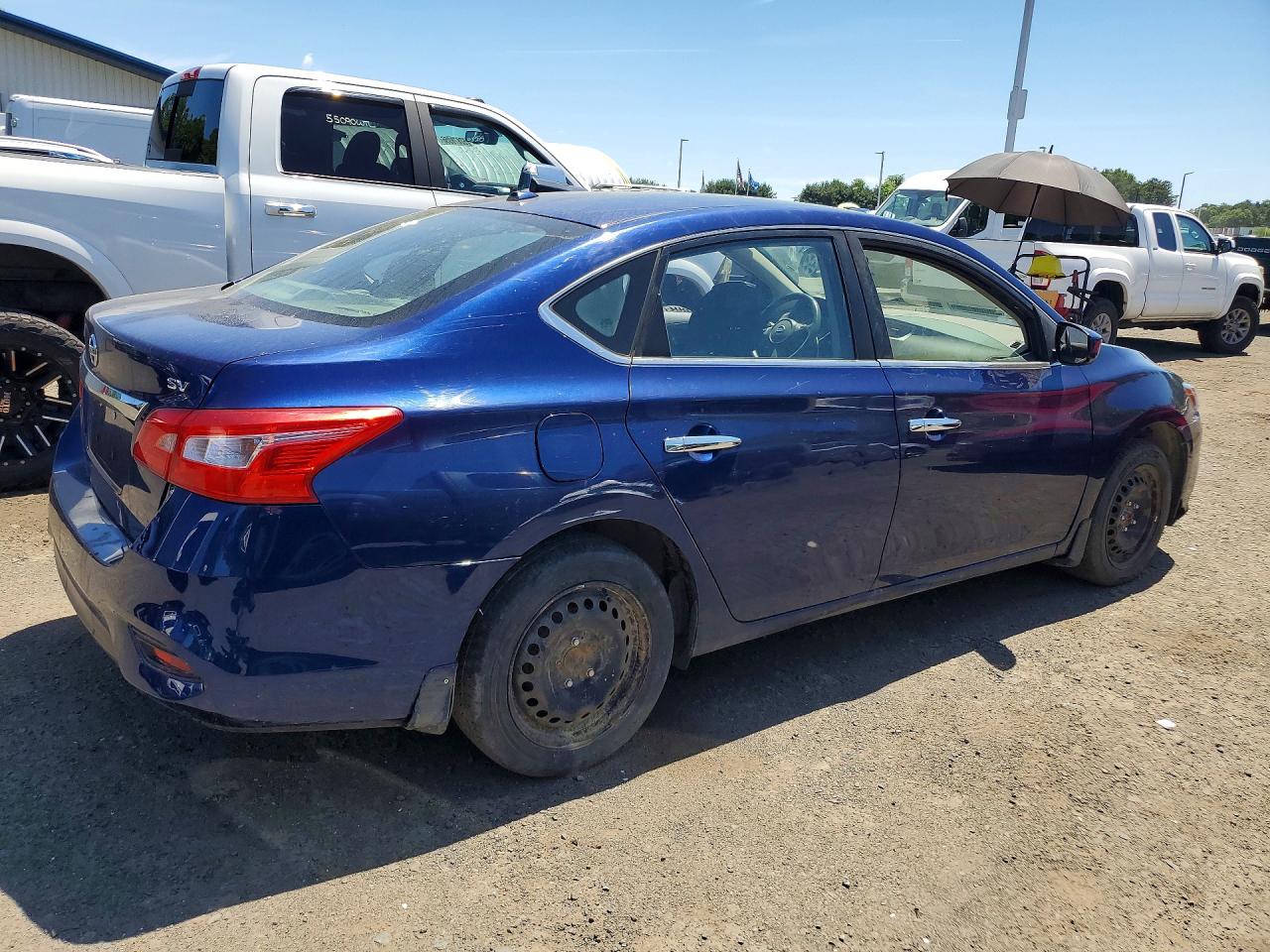 2017 Nissan Sentra Sv Blue vin: 3N1AB7AP0HY318885