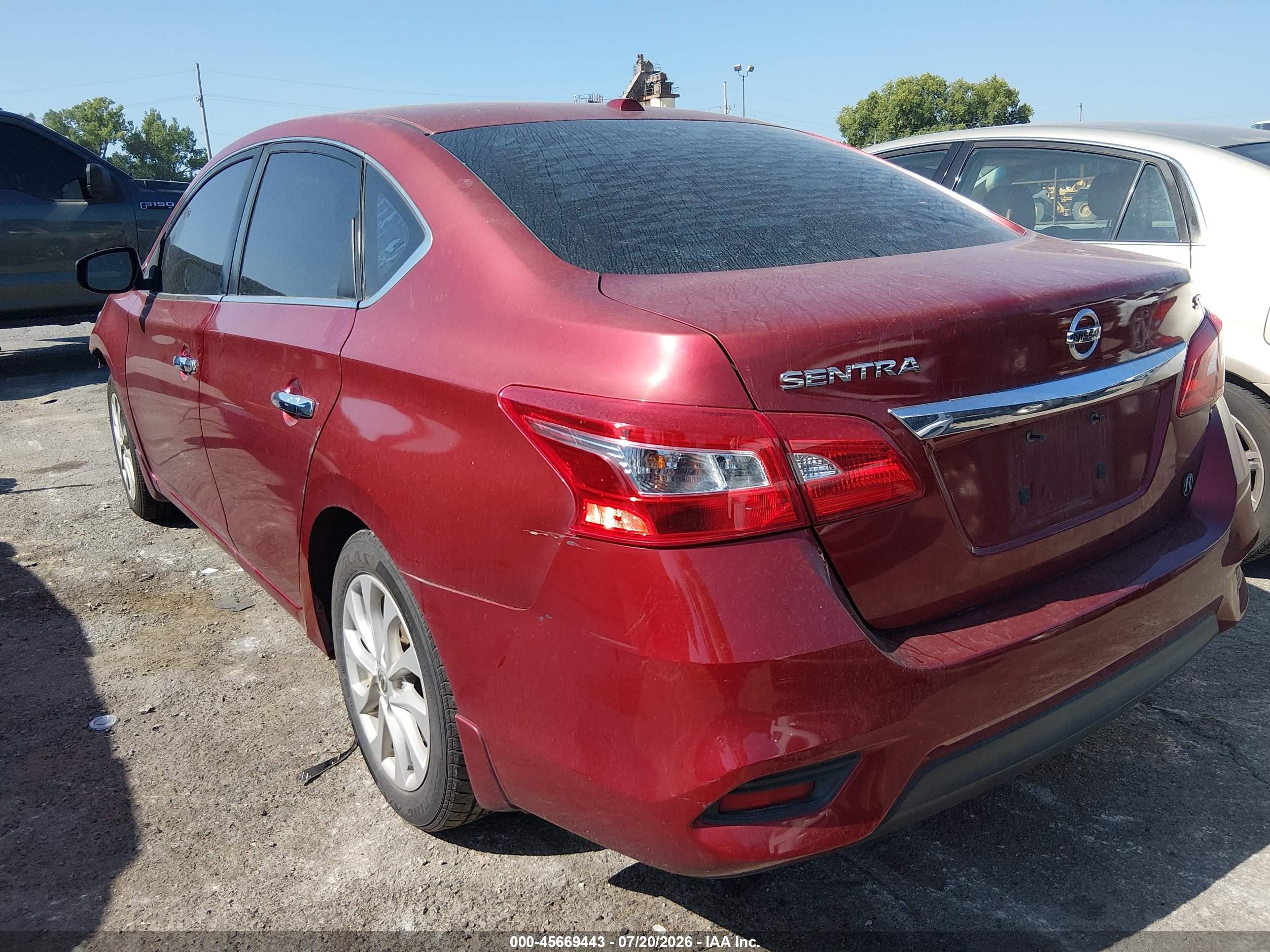 2018 Nissan Sentra Sv Burgundy vin: 3N1AB7AP0JY204875