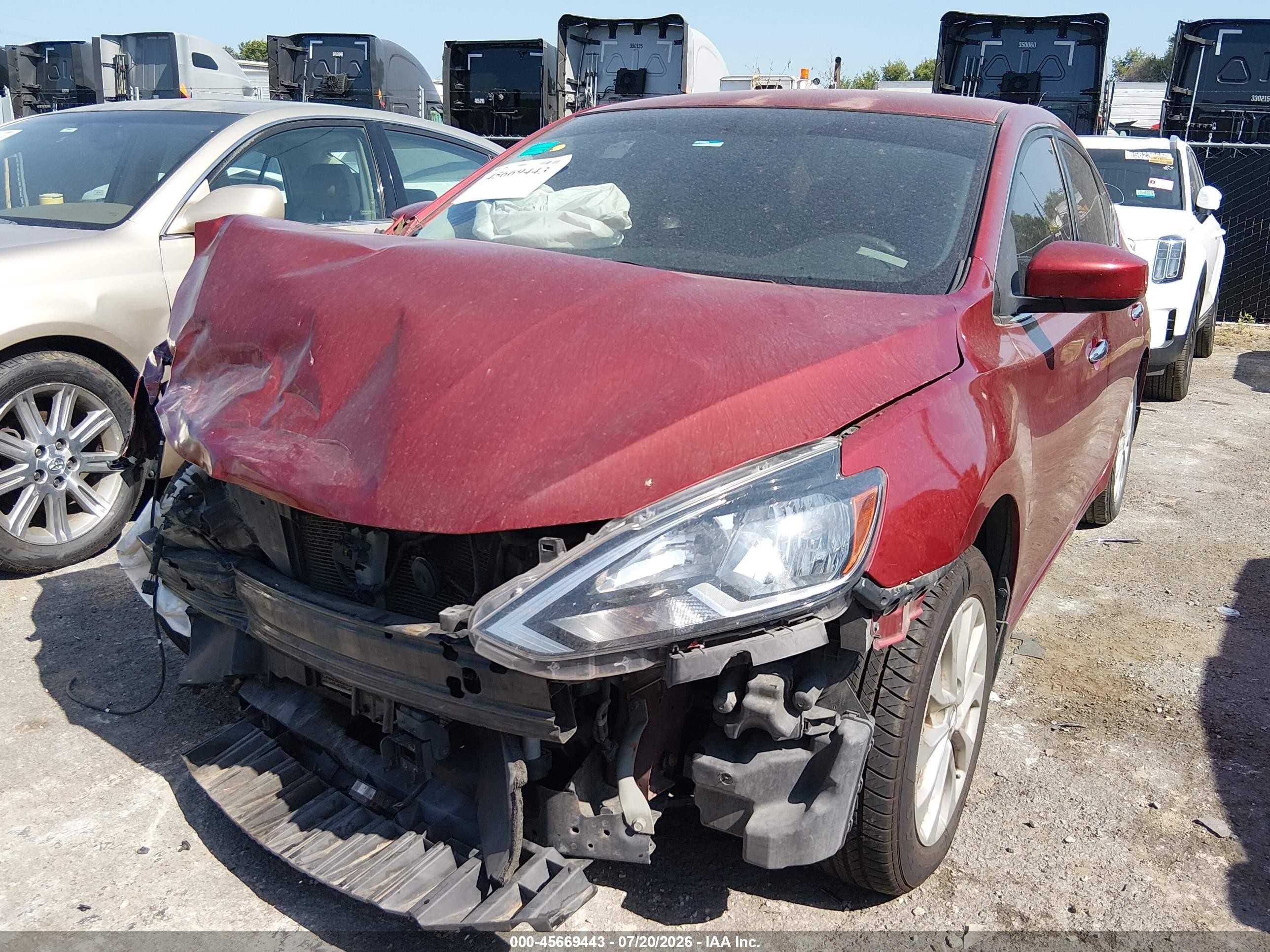 2018 Nissan Sentra Sv Burgundy vin: 3N1AB7AP0JY204875