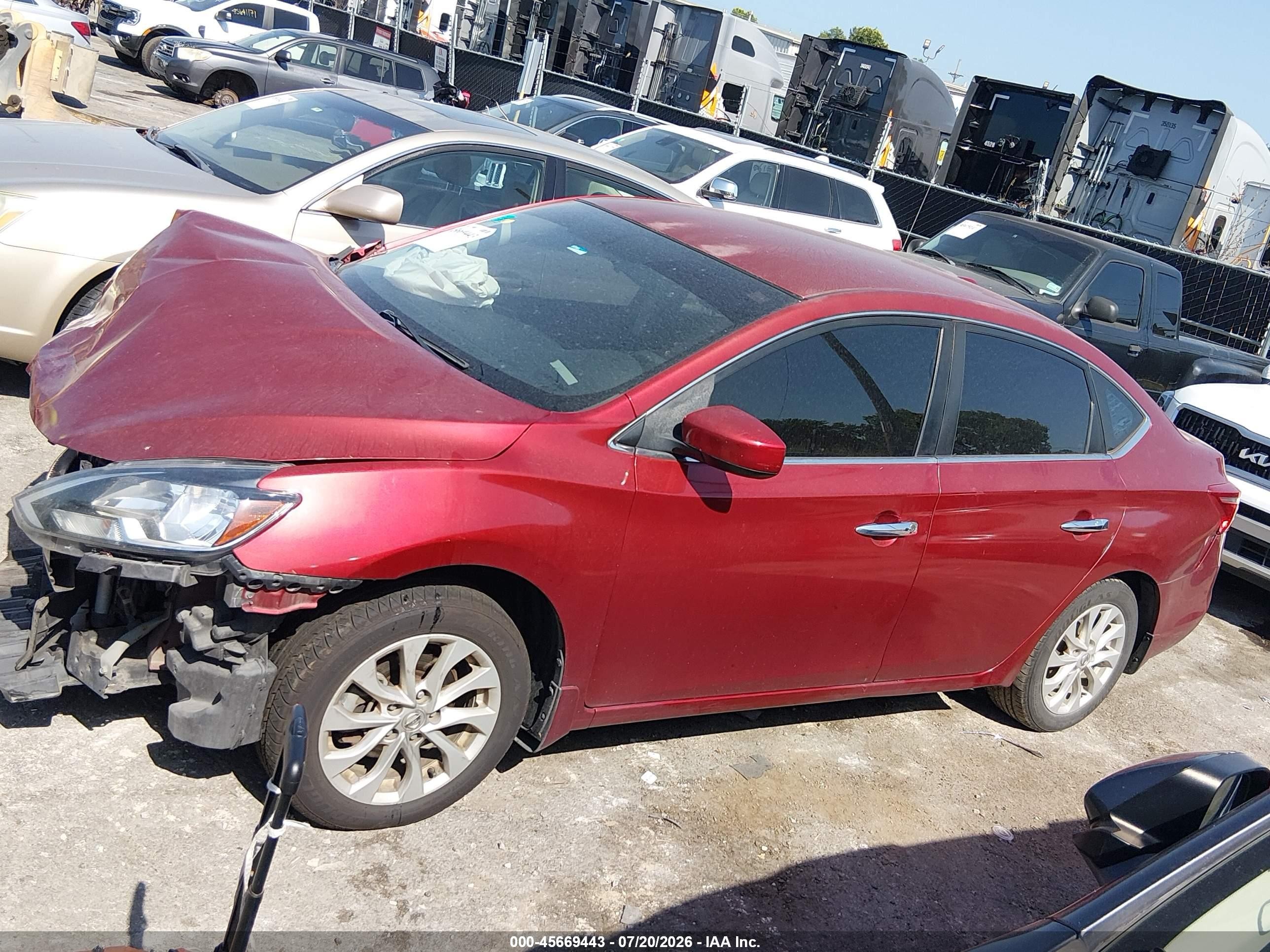 2018 Nissan Sentra Sv Burgundy vin: 3N1AB7AP0JY204875