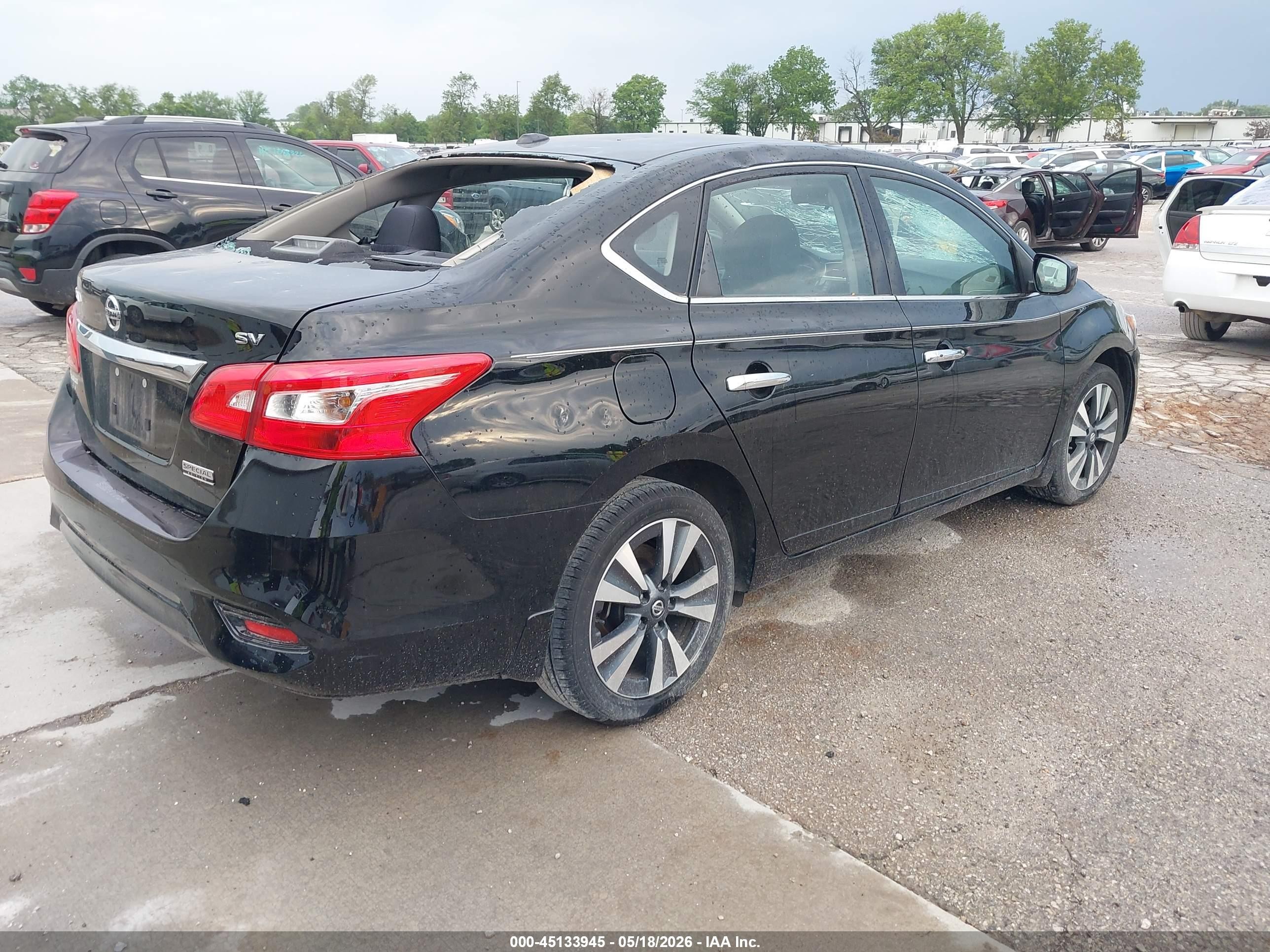 2019 Nissan Sentra Sv Черный vin: 3N1AB7AP0KY240714