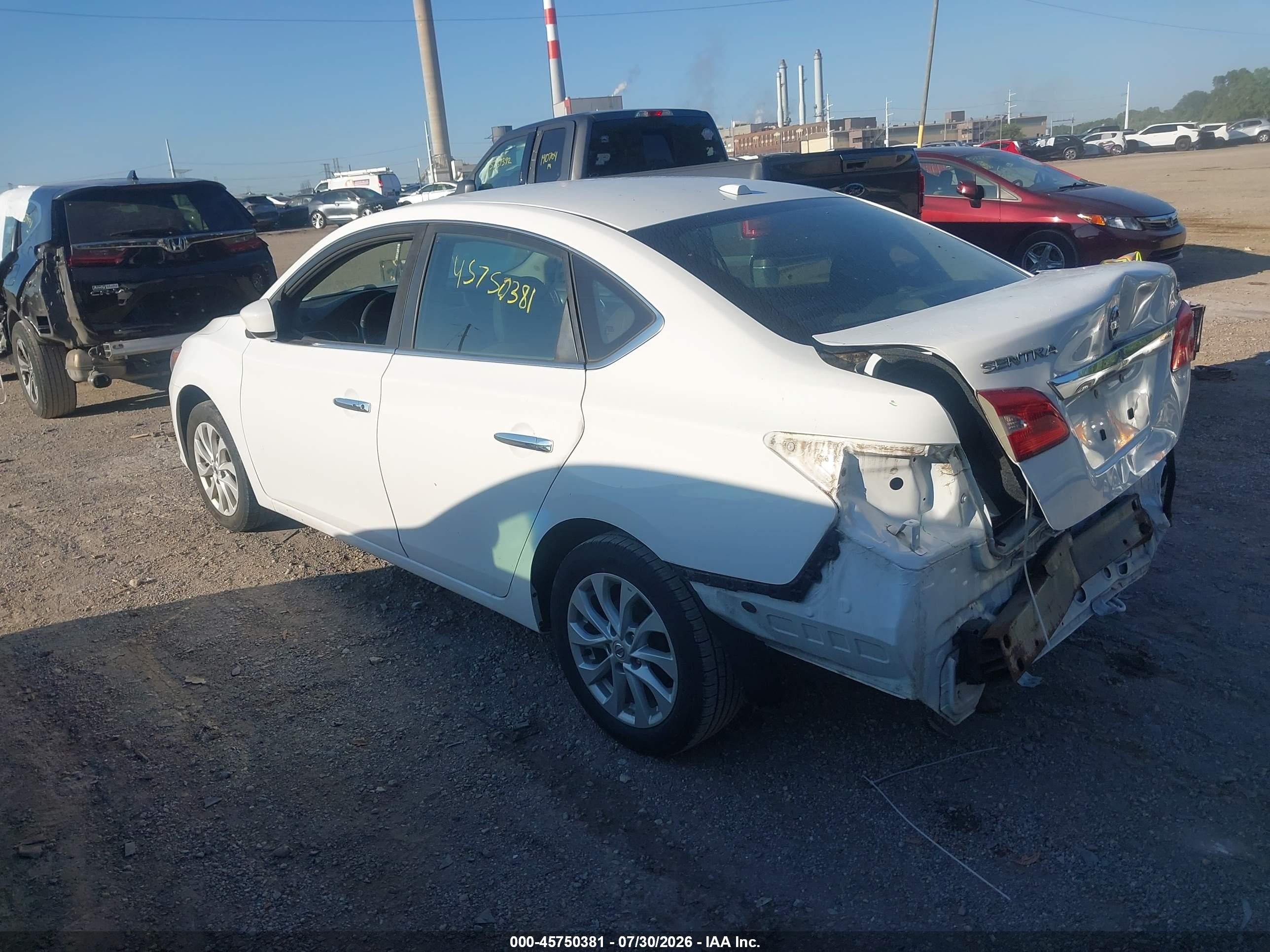 2019 Nissan Sentra Sv White vin: 3N1AB7AP0KY313385