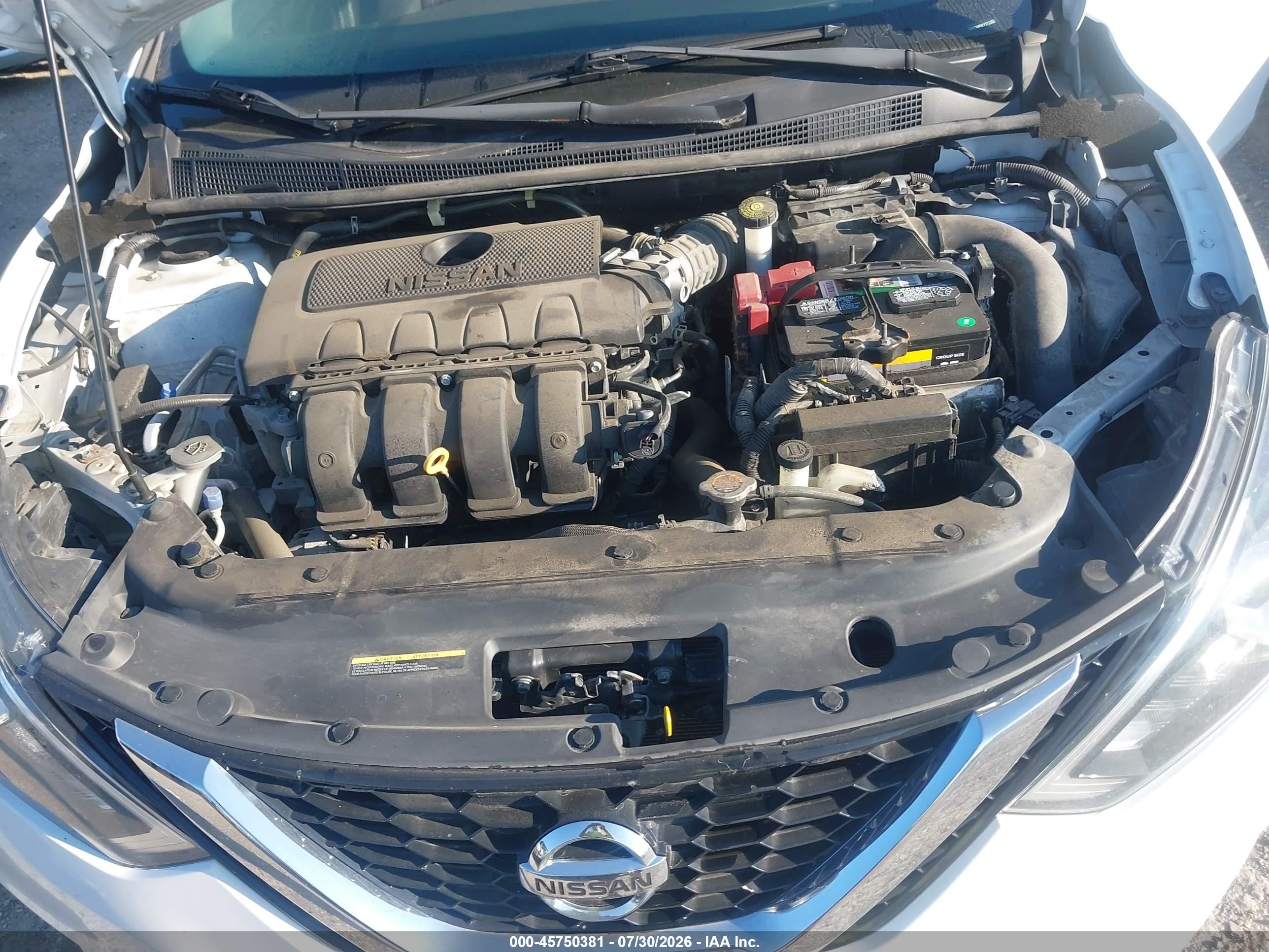 2019 Nissan Sentra Sv White vin: 3N1AB7AP0KY313385