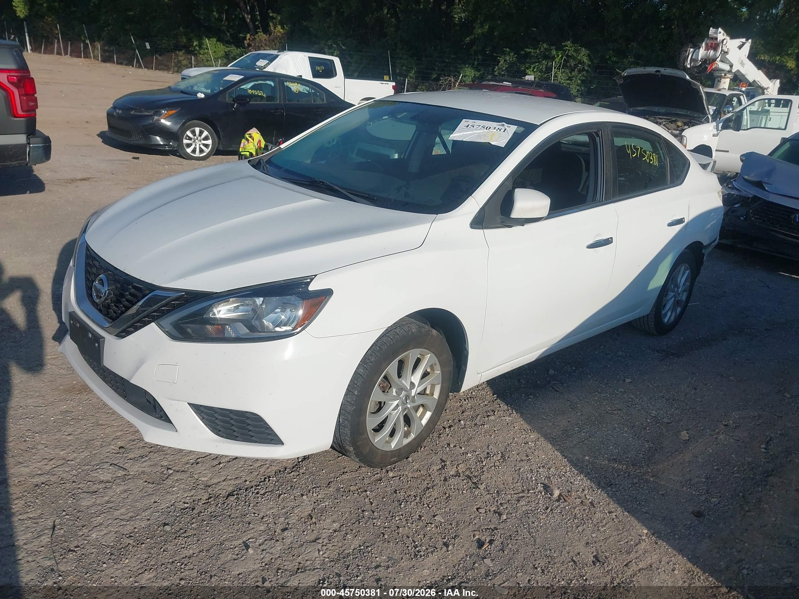 2019 Nissan Sentra Sv White vin: 3N1AB7AP0KY313385