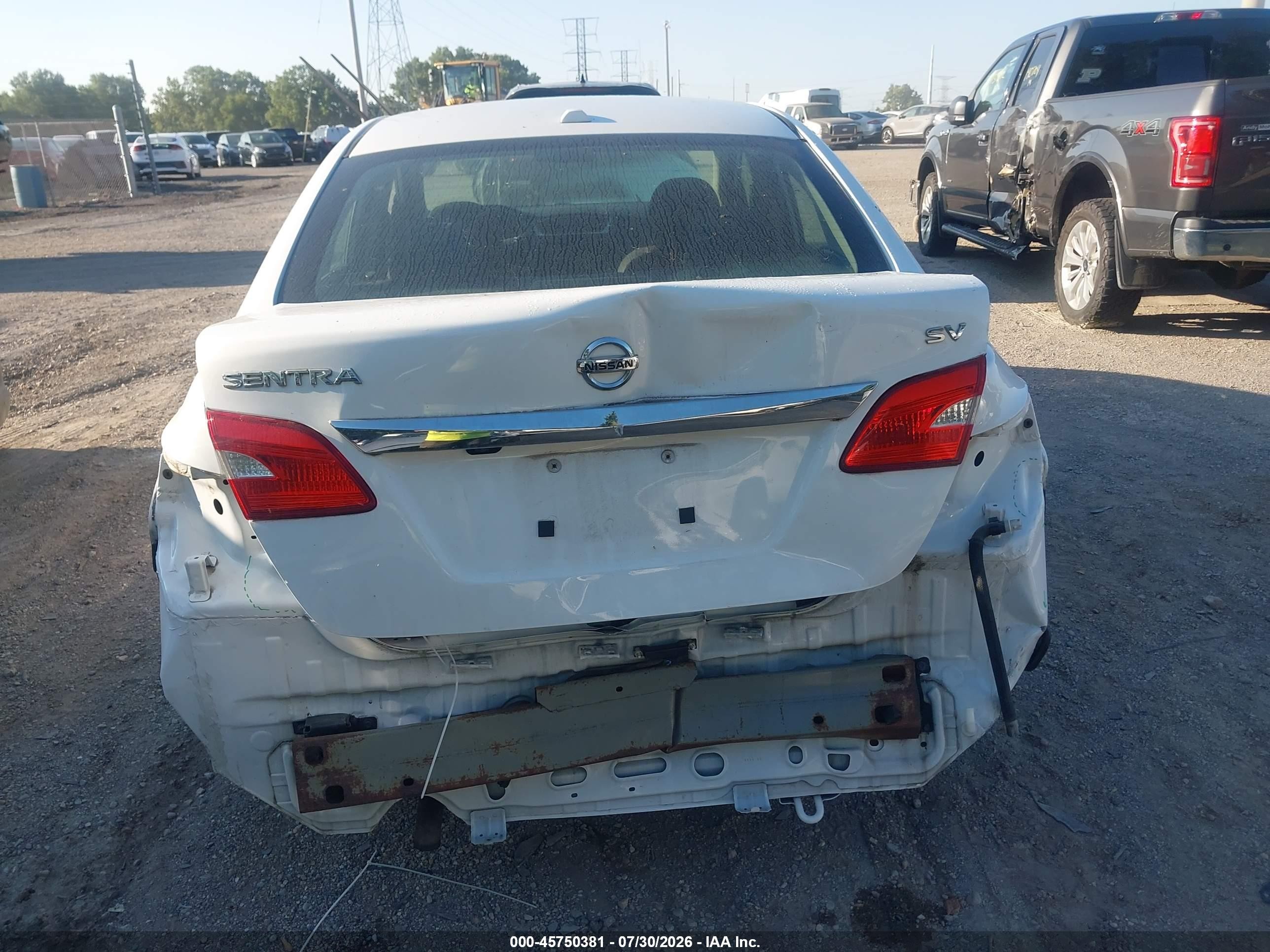 2019 Nissan Sentra Sv White vin: 3N1AB7AP0KY313385