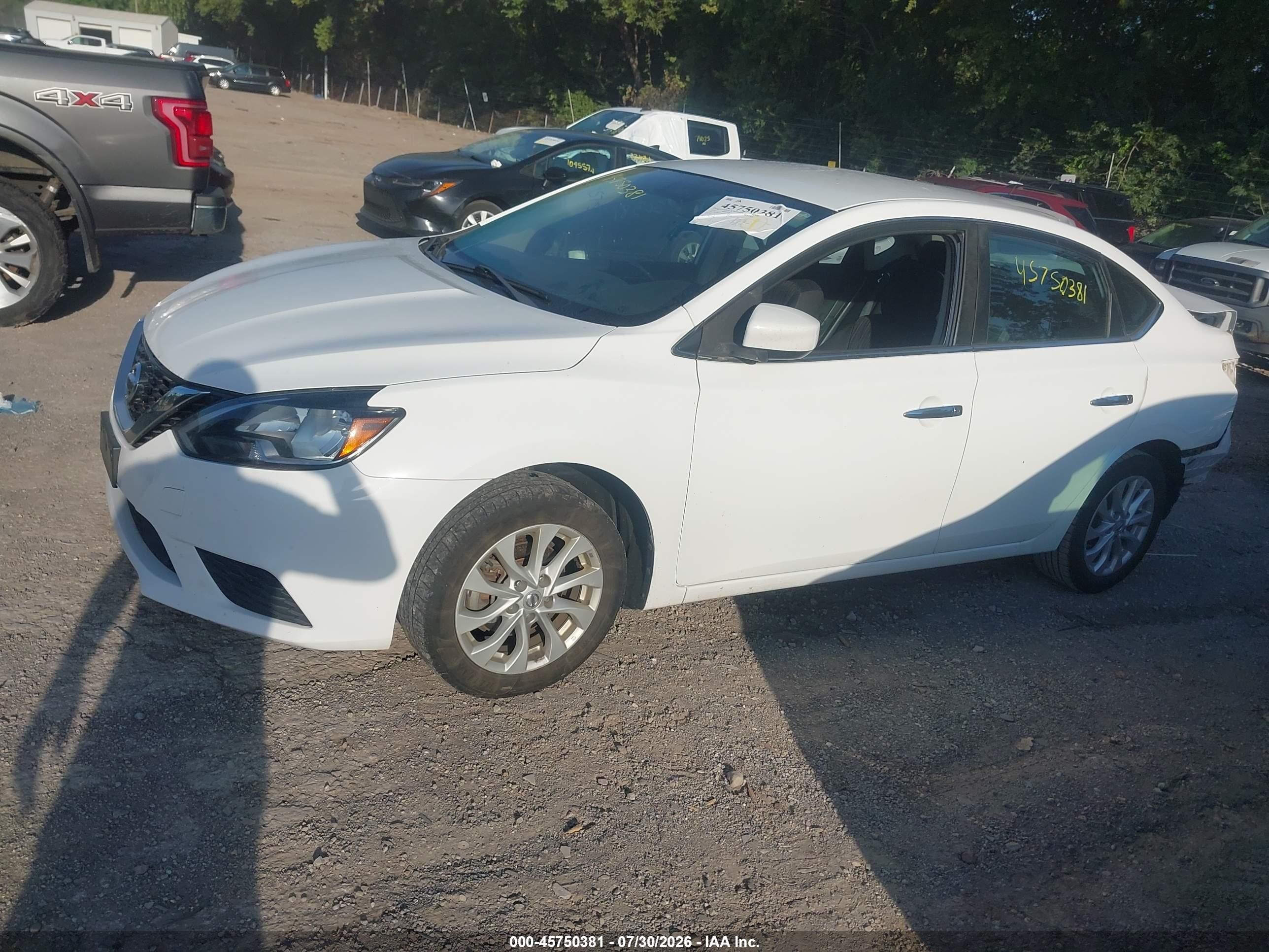 2019 Nissan Sentra Sv White vin: 3N1AB7AP0KY313385