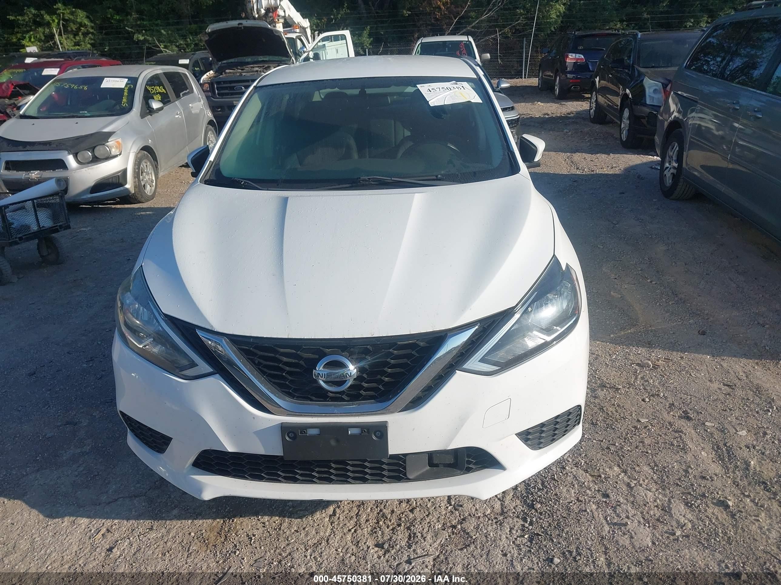 2019 Nissan Sentra Sv White vin: 3N1AB7AP0KY313385