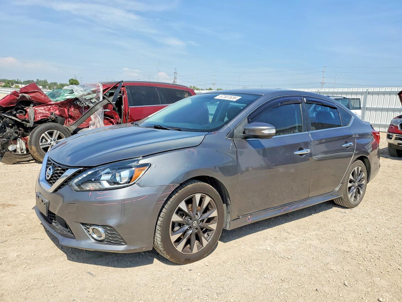 2019 Nissan Sentra Sr Серый vin: 3N1AB7AP0KY342658
