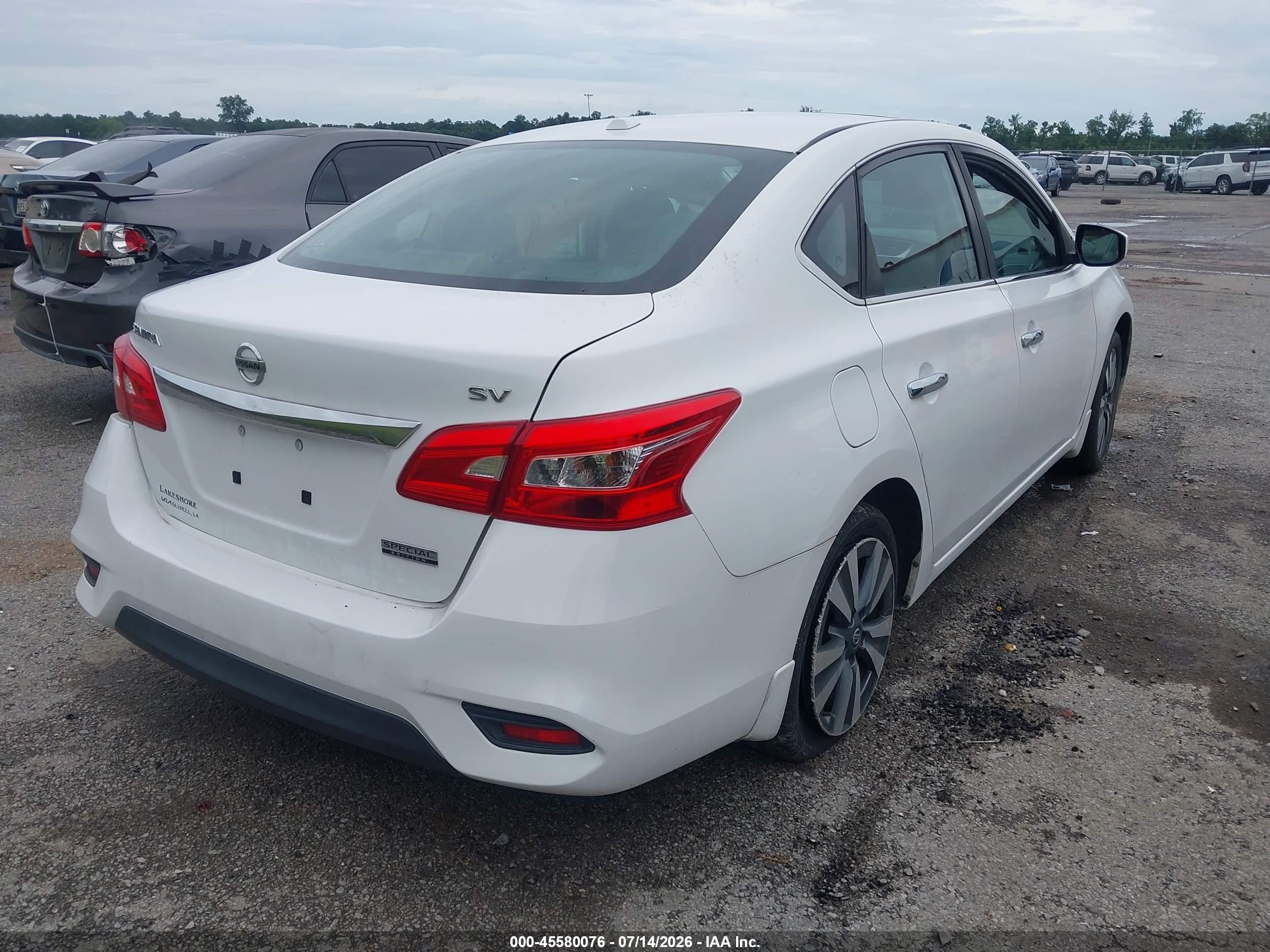 2019 Nissan Sentra Sv White vin: 3N1AB7AP0KY423742