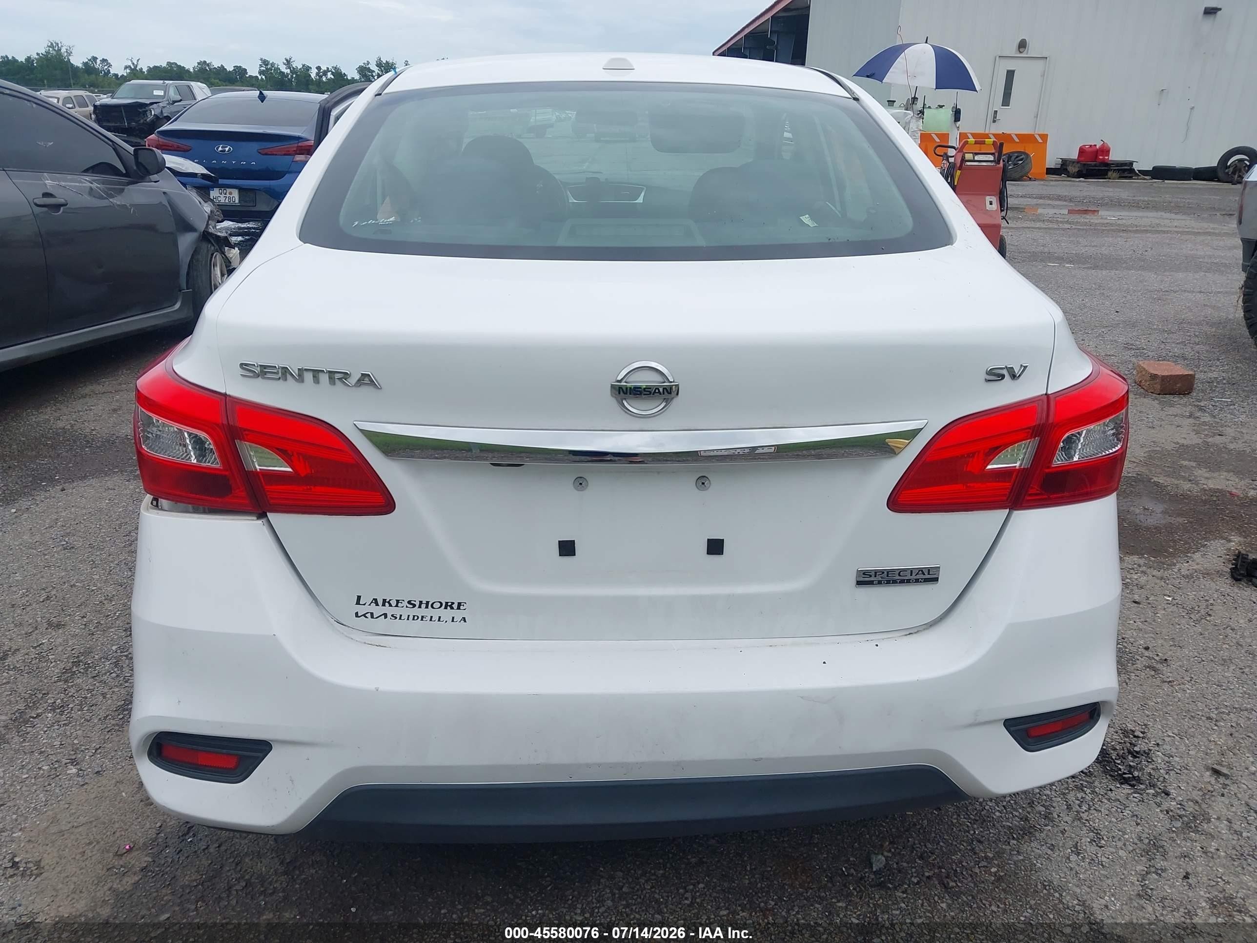 2019 Nissan Sentra Sv White vin: 3N1AB7AP0KY423742
