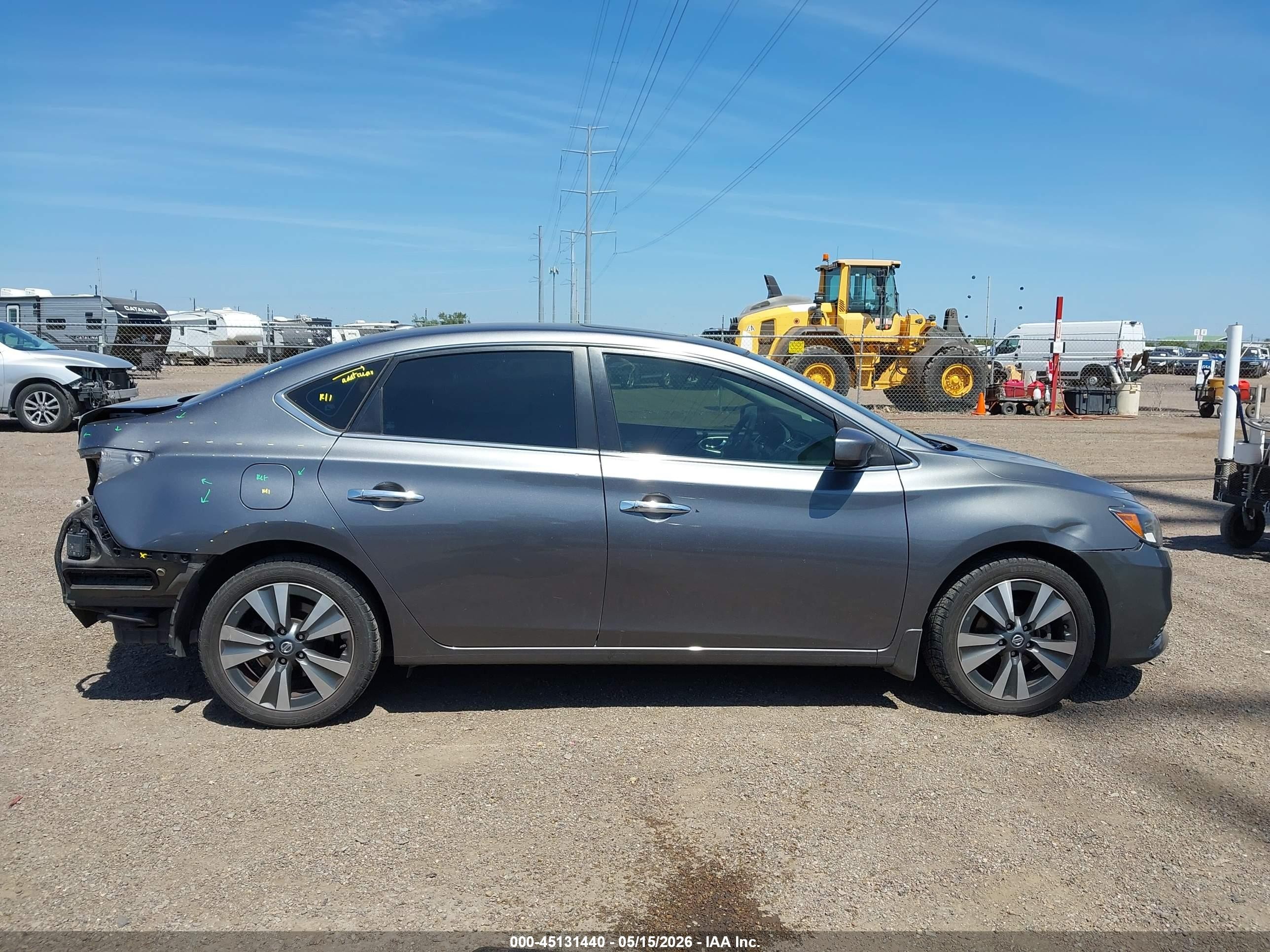 2019 Nissan Sentra Sv Серый vin: 3N1AB7AP0KY447961