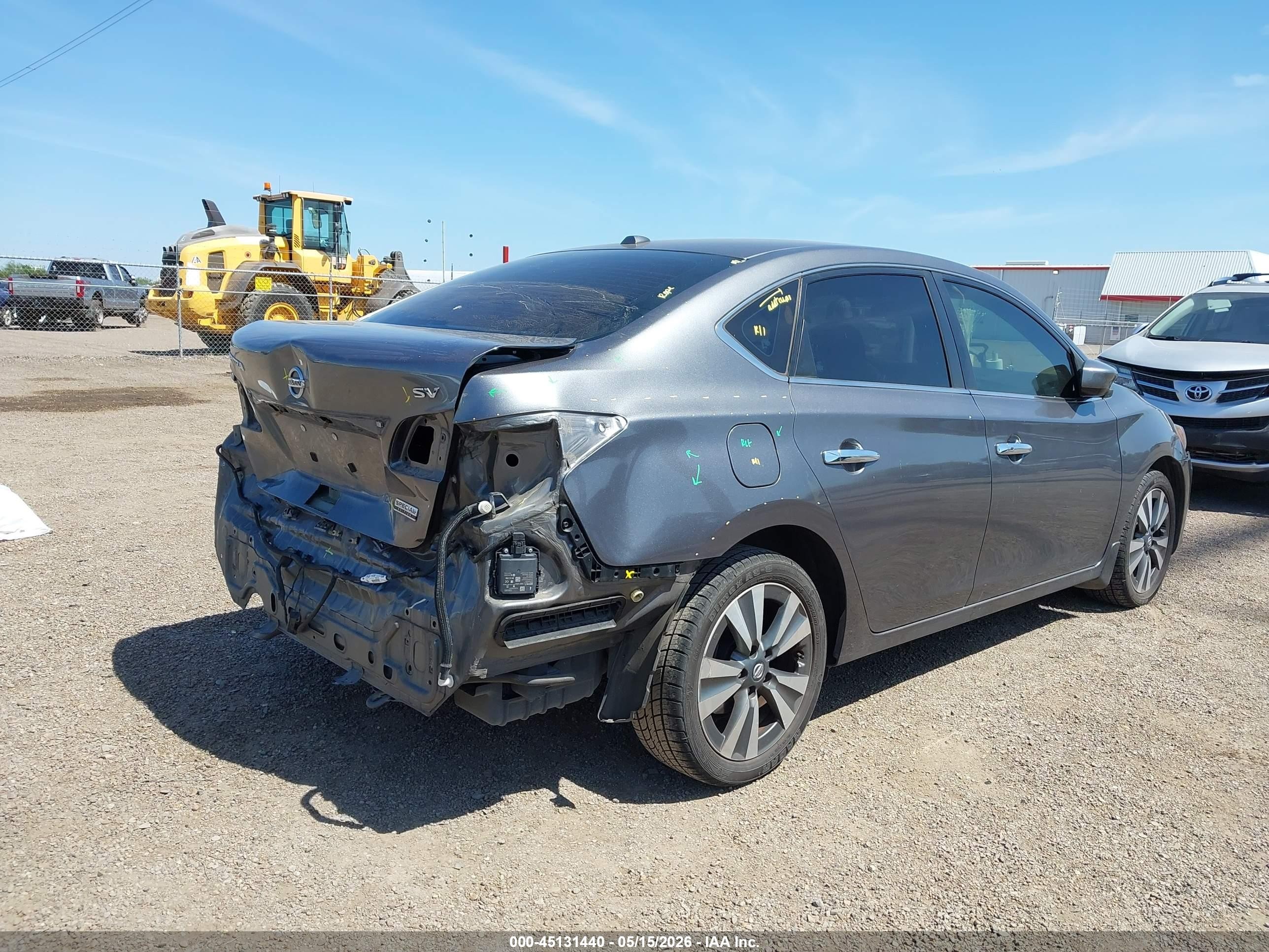 2019 Nissan Sentra Sv Серый vin: 3N1AB7AP0KY447961