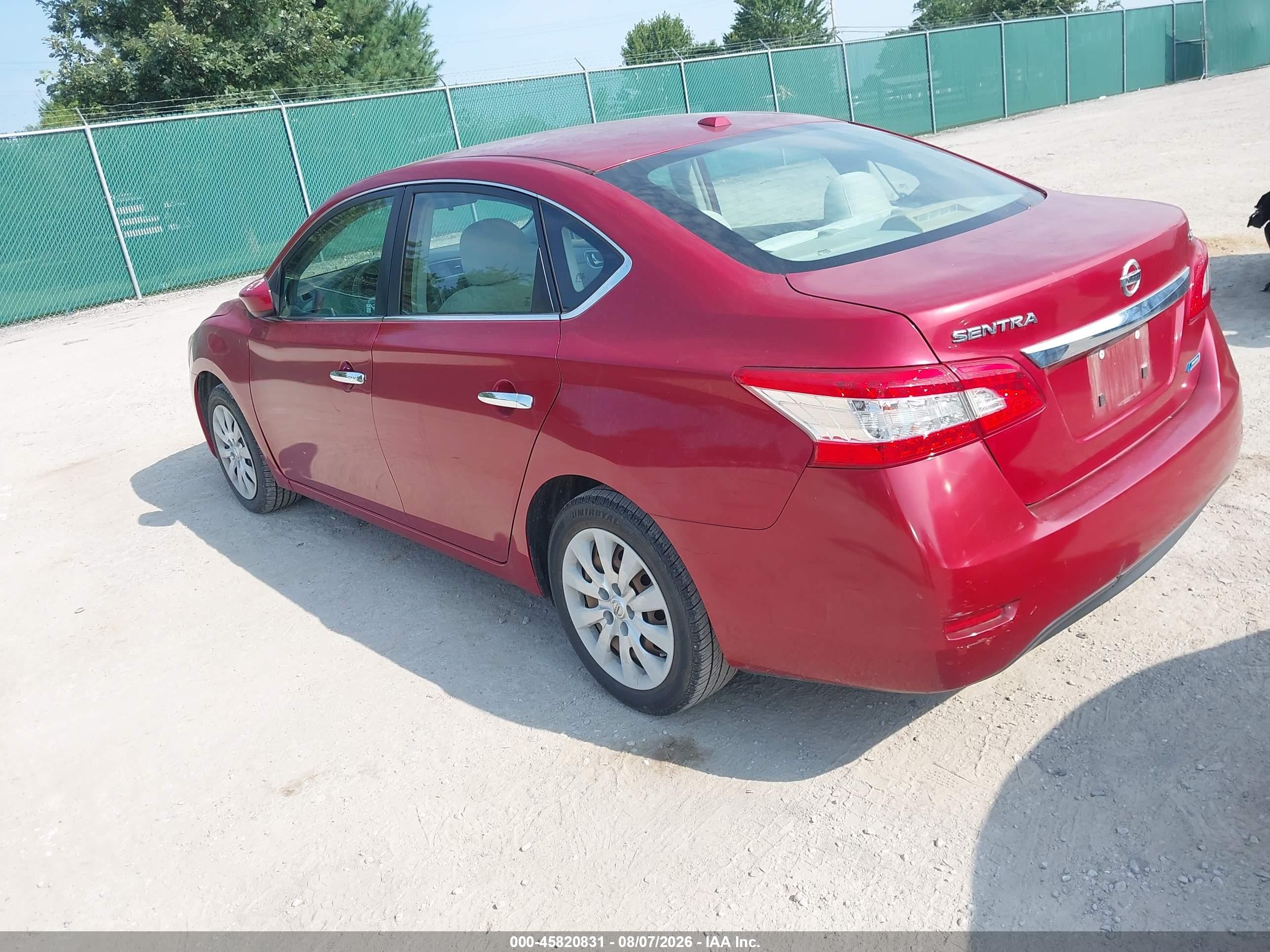 2013 Nissan Sentra Sv Red vin: 3N1AB7AP1DL618264
