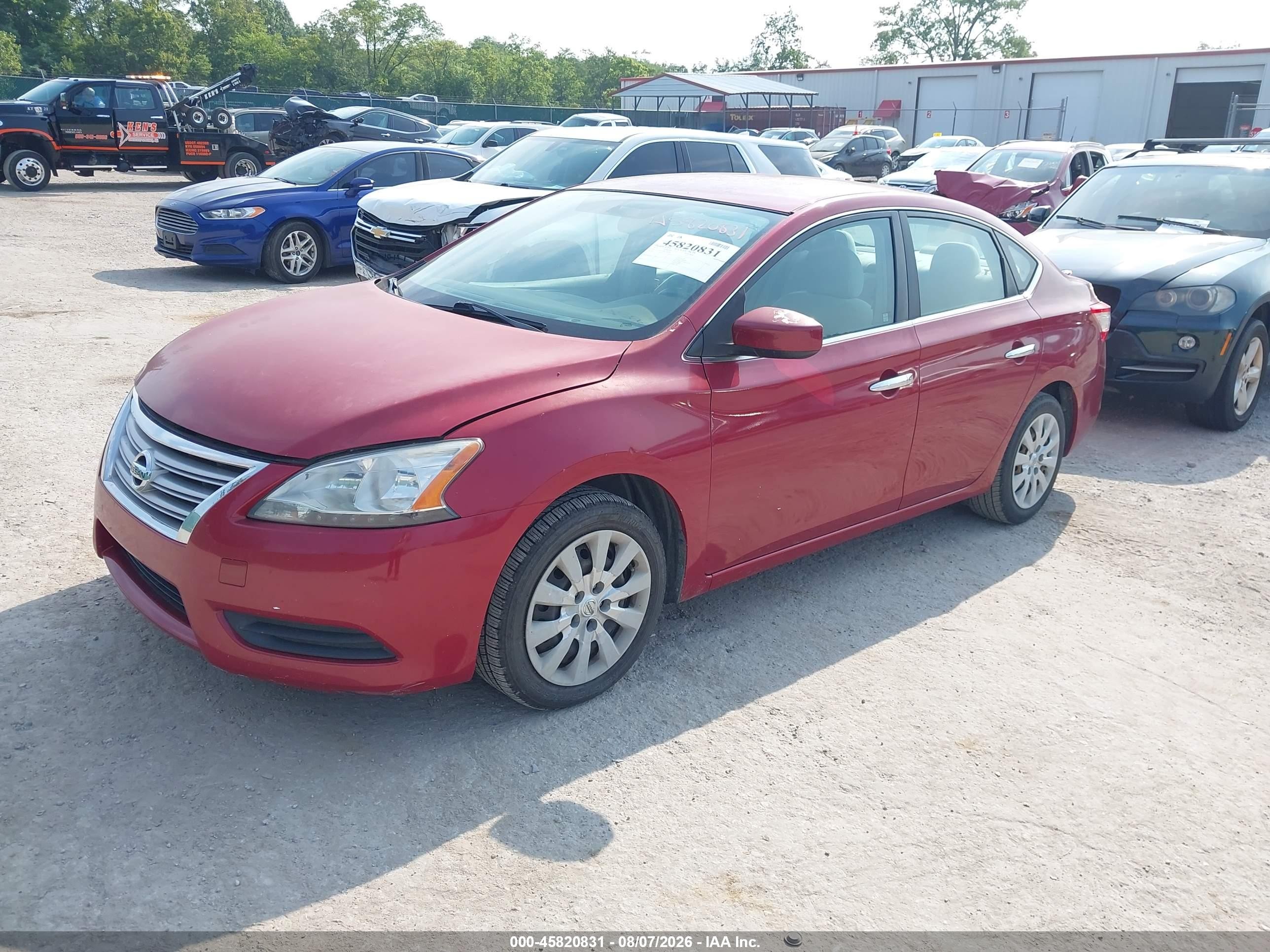 2013 Nissan Sentra Sv Red vin: 3N1AB7AP1DL618264
