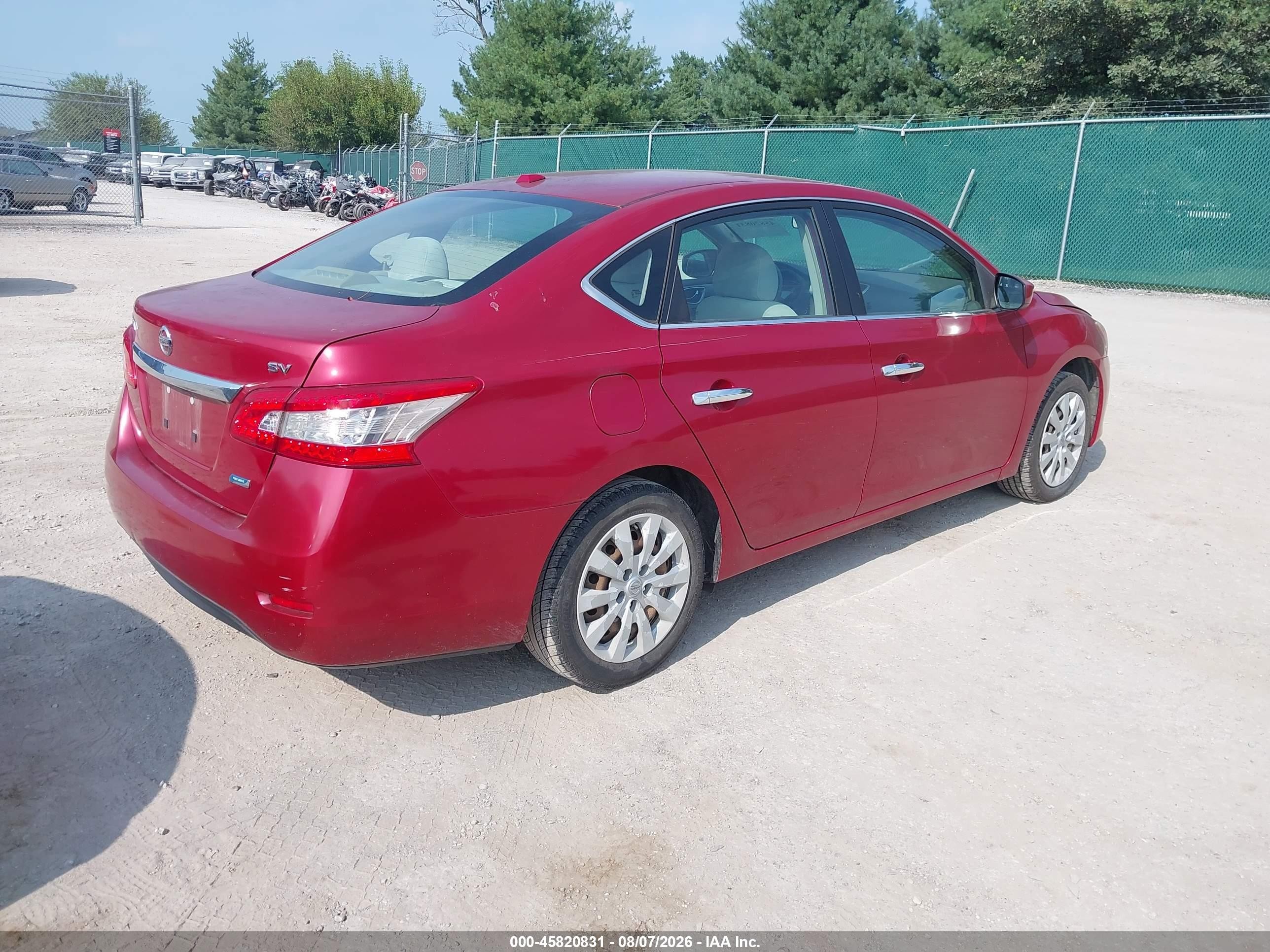 2013 Nissan Sentra Sv Red vin: 3N1AB7AP1DL618264