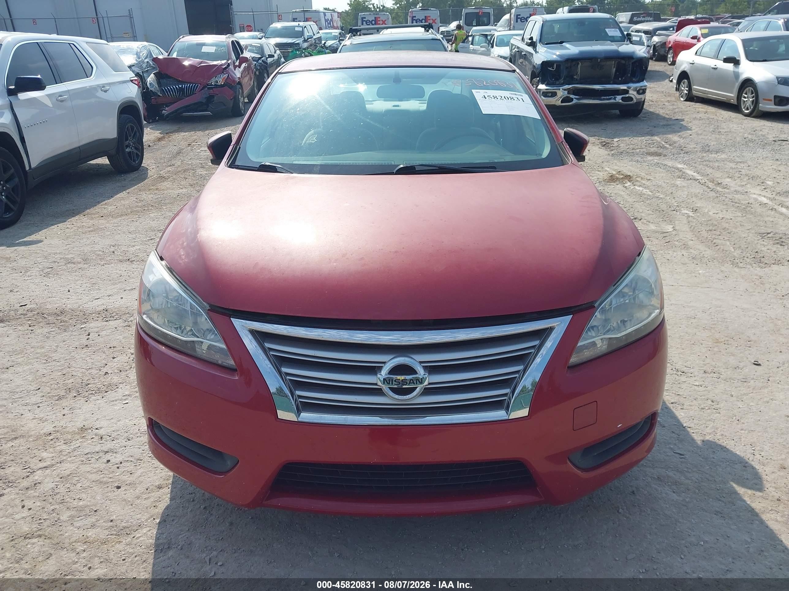 2013 Nissan Sentra Sv Red vin: 3N1AB7AP1DL618264
