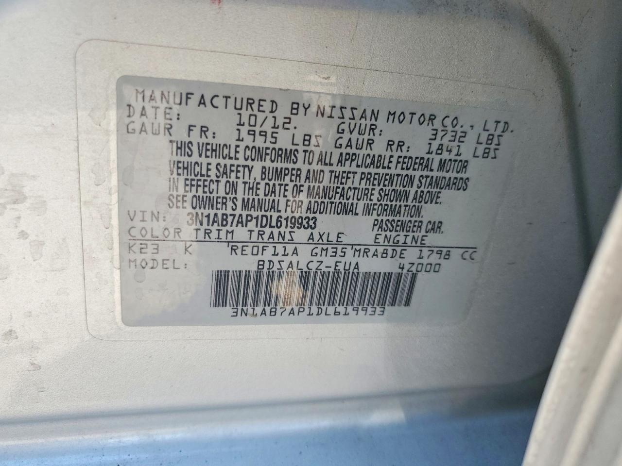 2013 Nissan Sentra S Серебряный vin: 3N1AB7AP1DL619933