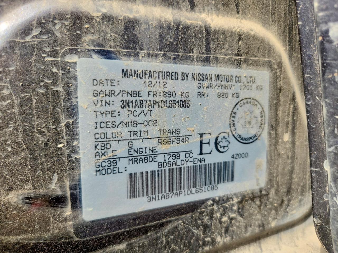 2013 Nissan Sentra S Gray vin: 3N1AB7AP1DL651085