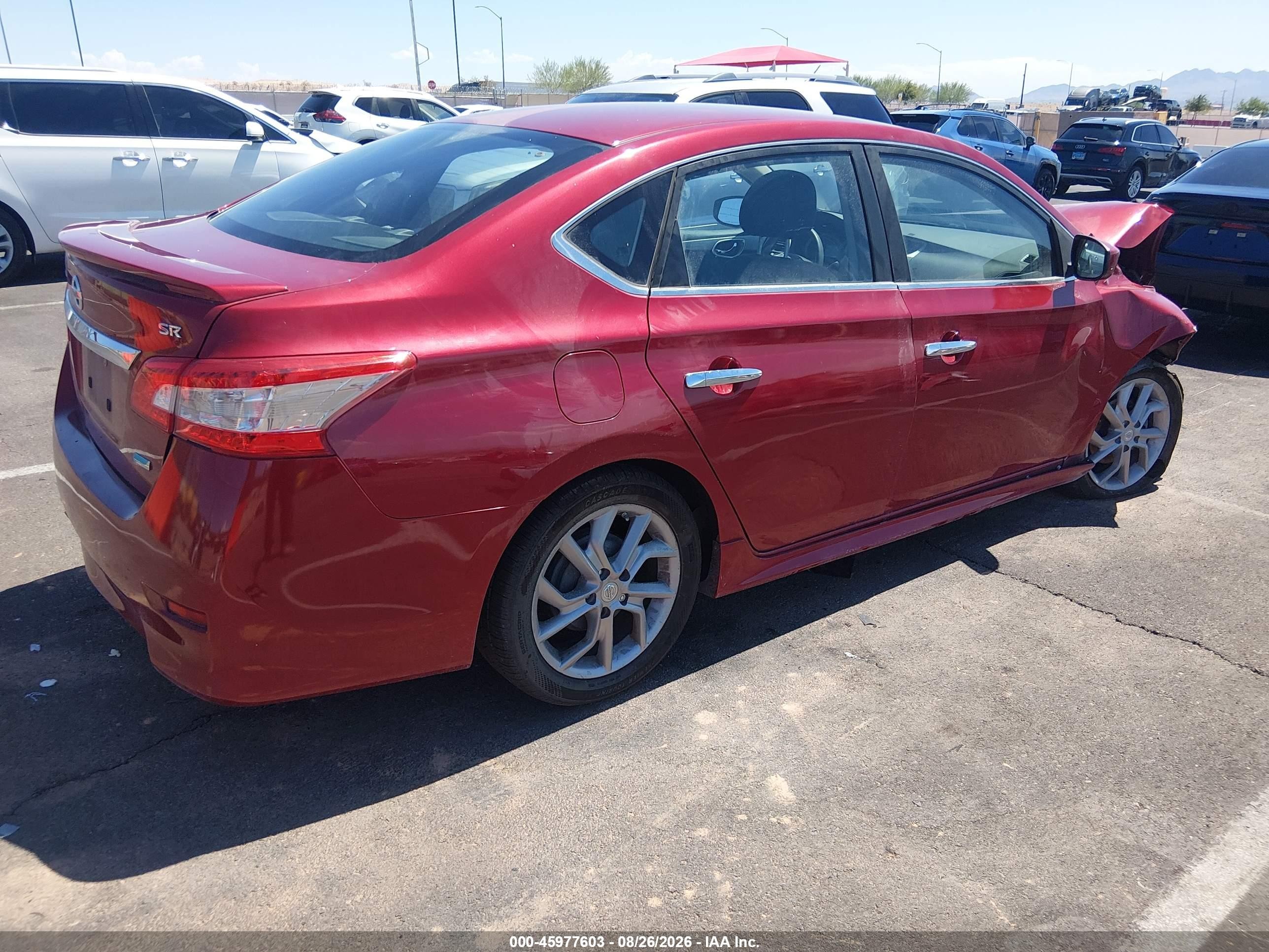 2013 Nissan Sentra Sr Red vin: 3N1AB7AP1DL659963