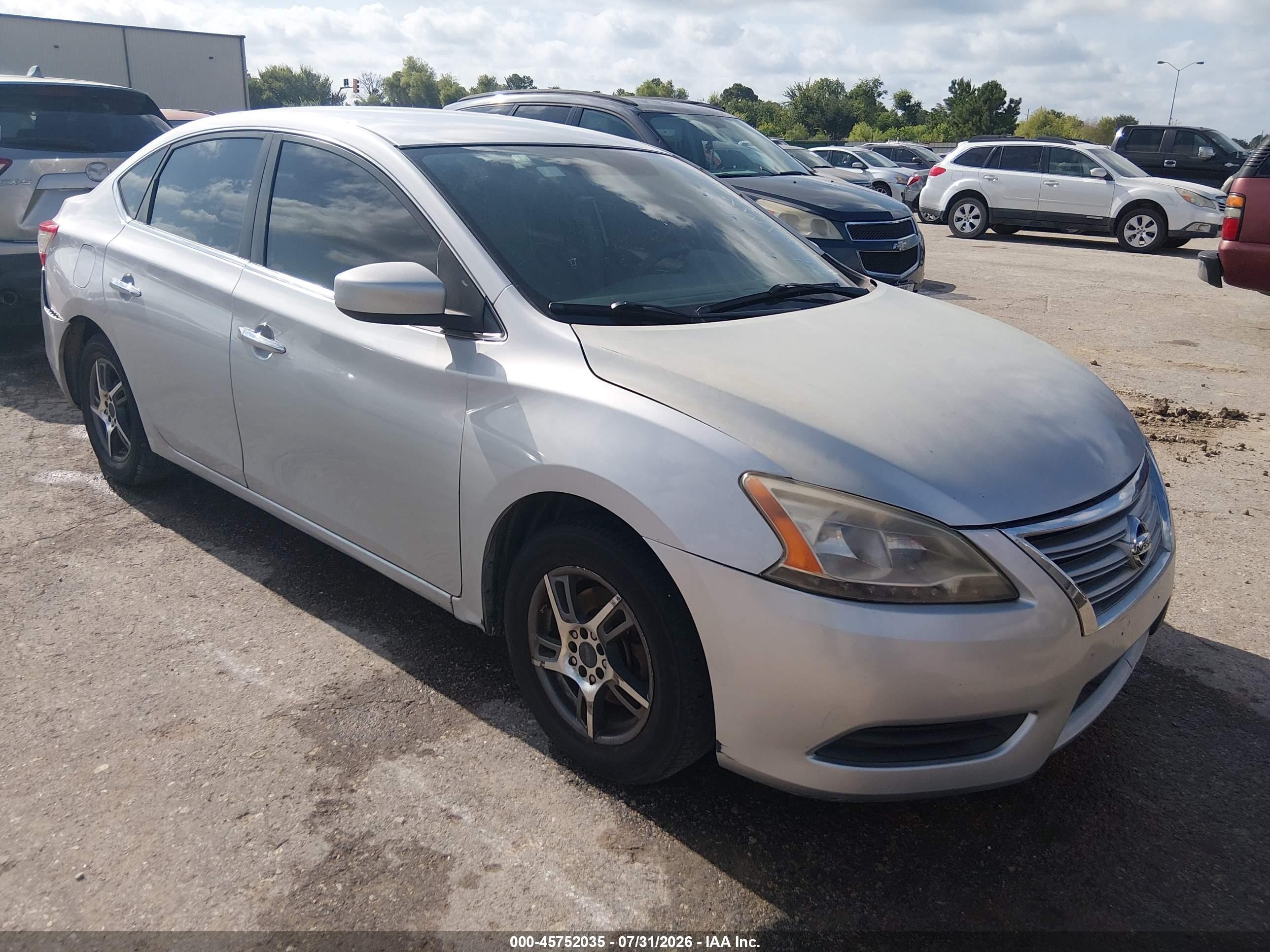 2013 Nissan Sentra Sv Silver vin: 3N1AB7AP1DL696365