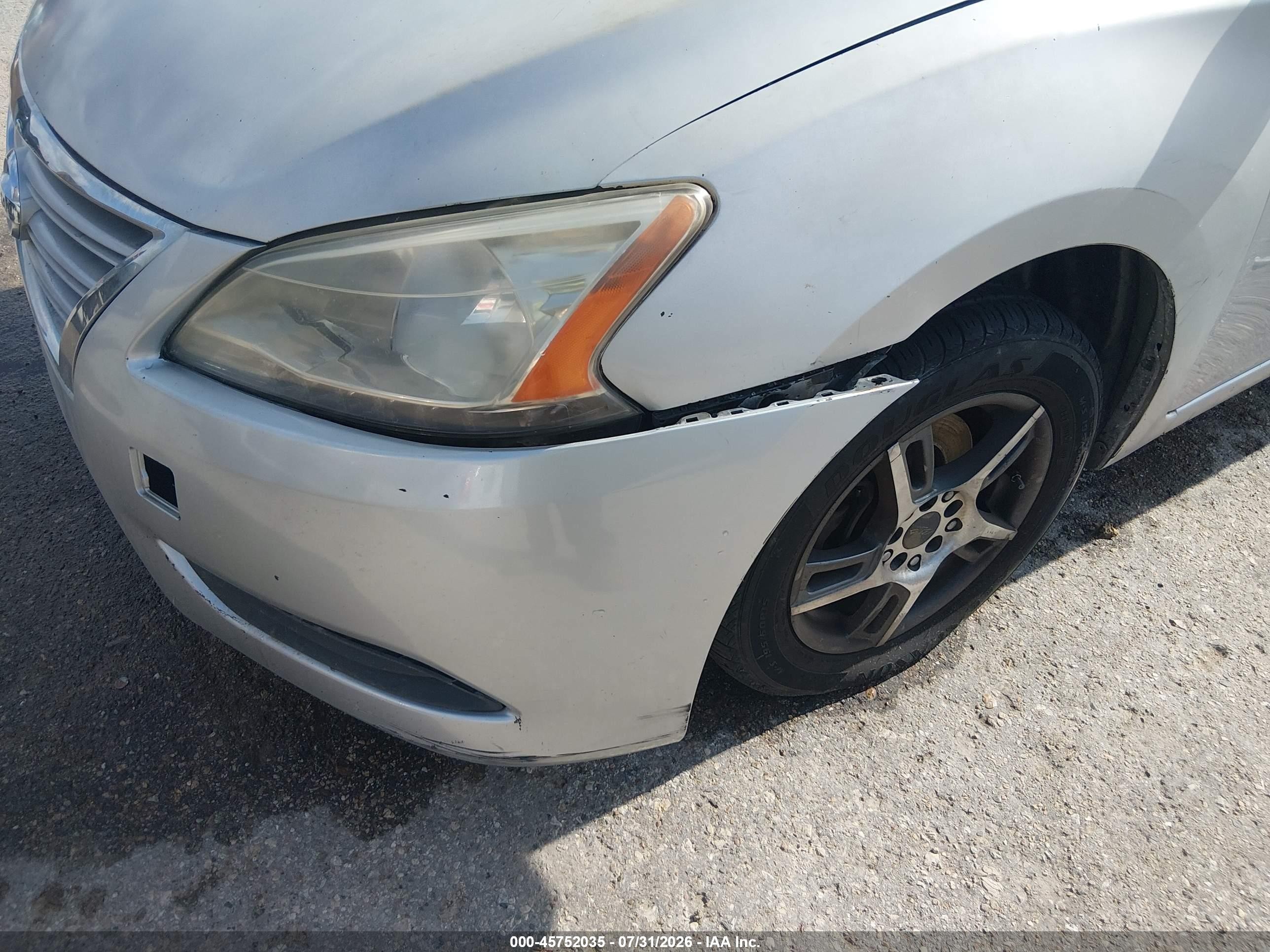 2013 Nissan Sentra Sv Серебряный vin: 3N1AB7AP1DL696365