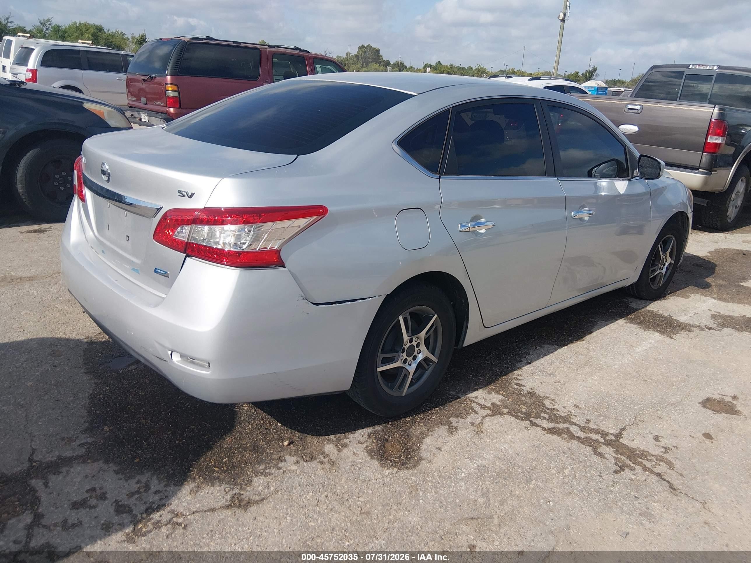 2013 Nissan Sentra Sv Серебряный vin: 3N1AB7AP1DL696365