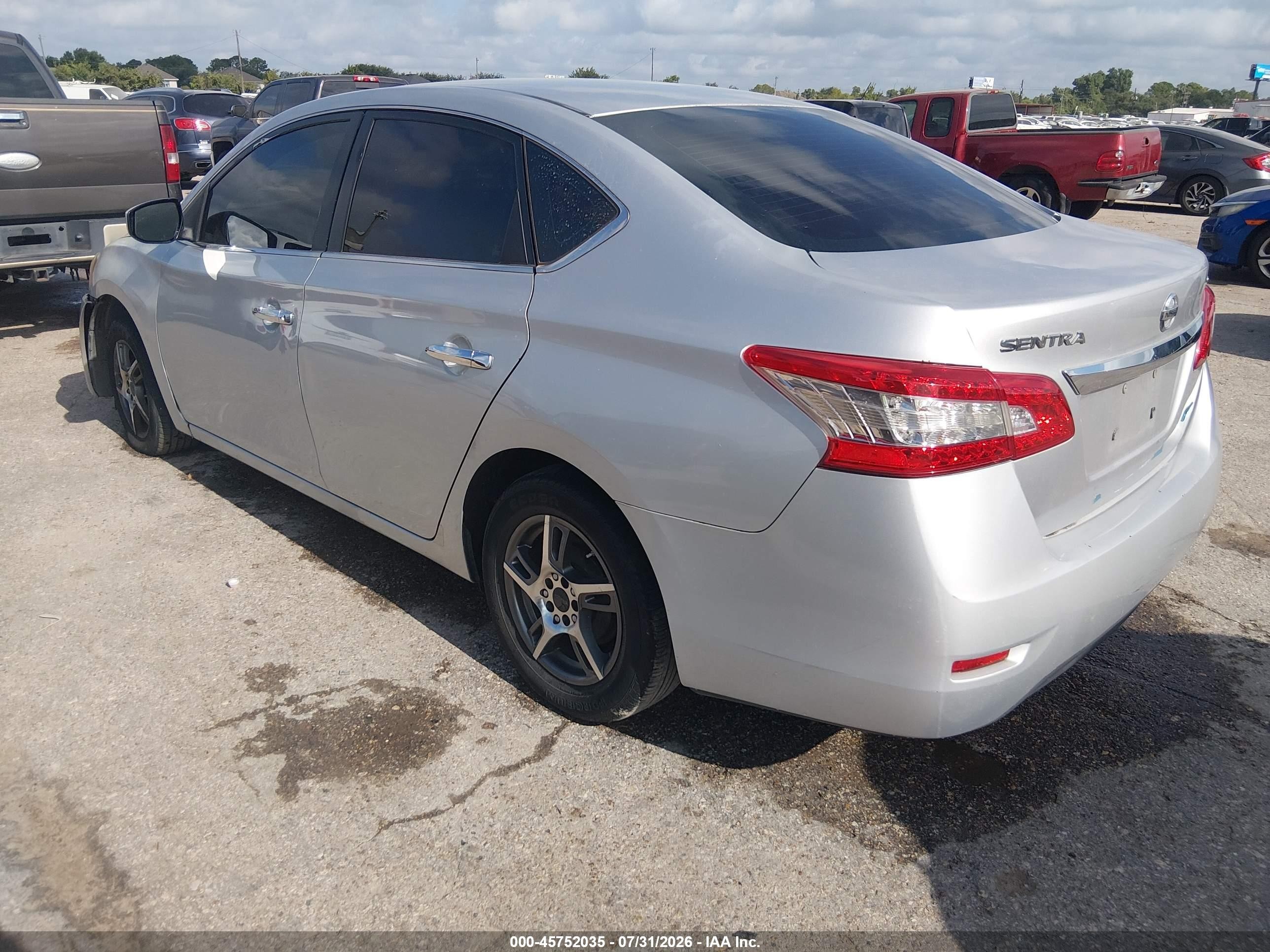 2013 Nissan Sentra Sv Серебряный vin: 3N1AB7AP1DL696365