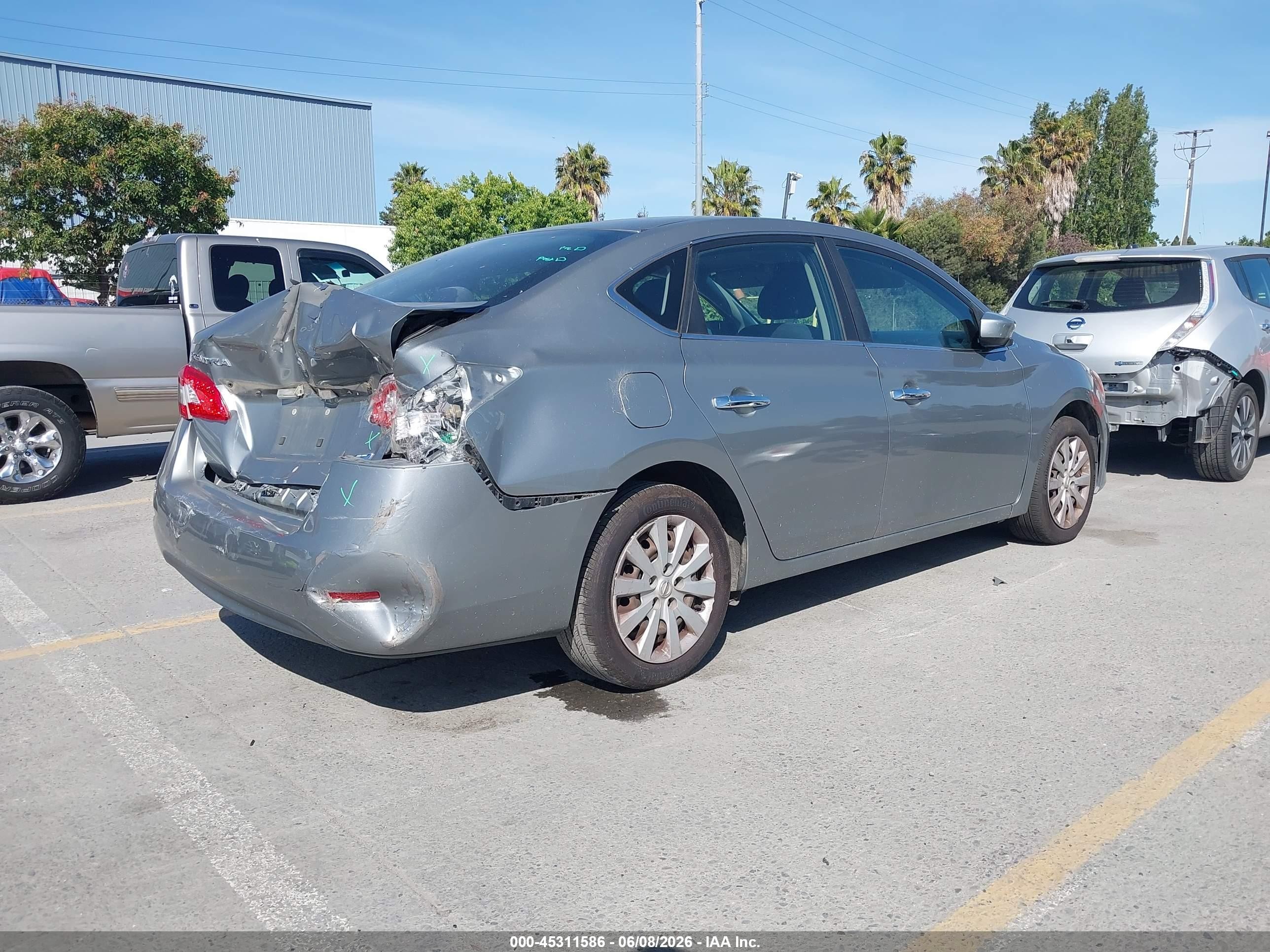 2013 Nissan Sentra Sv Gray vin: 3N1AB7AP1DL699959