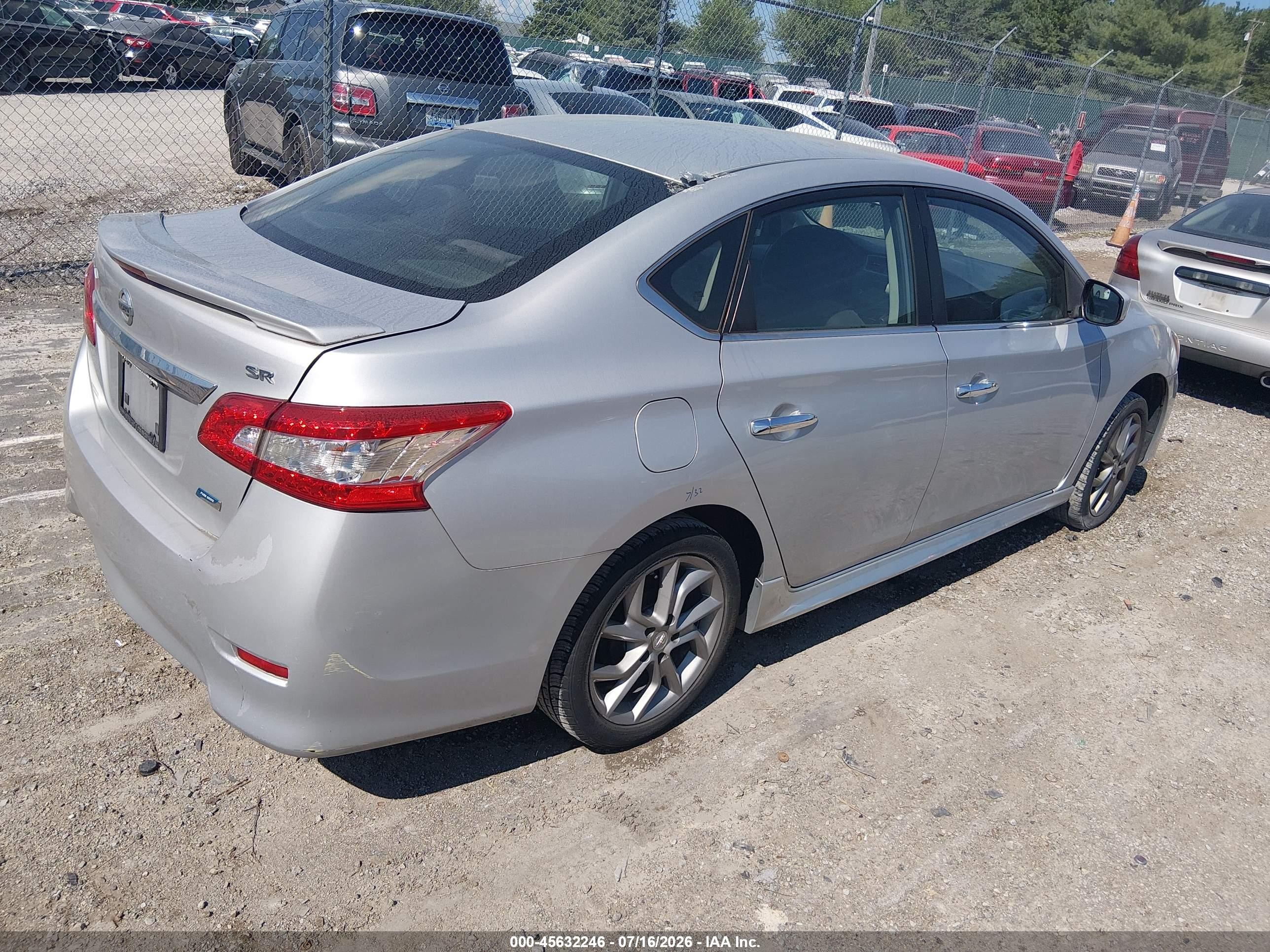 2013 Nissan Sentra Sr Silver vin: 3N1AB7AP1DL717196