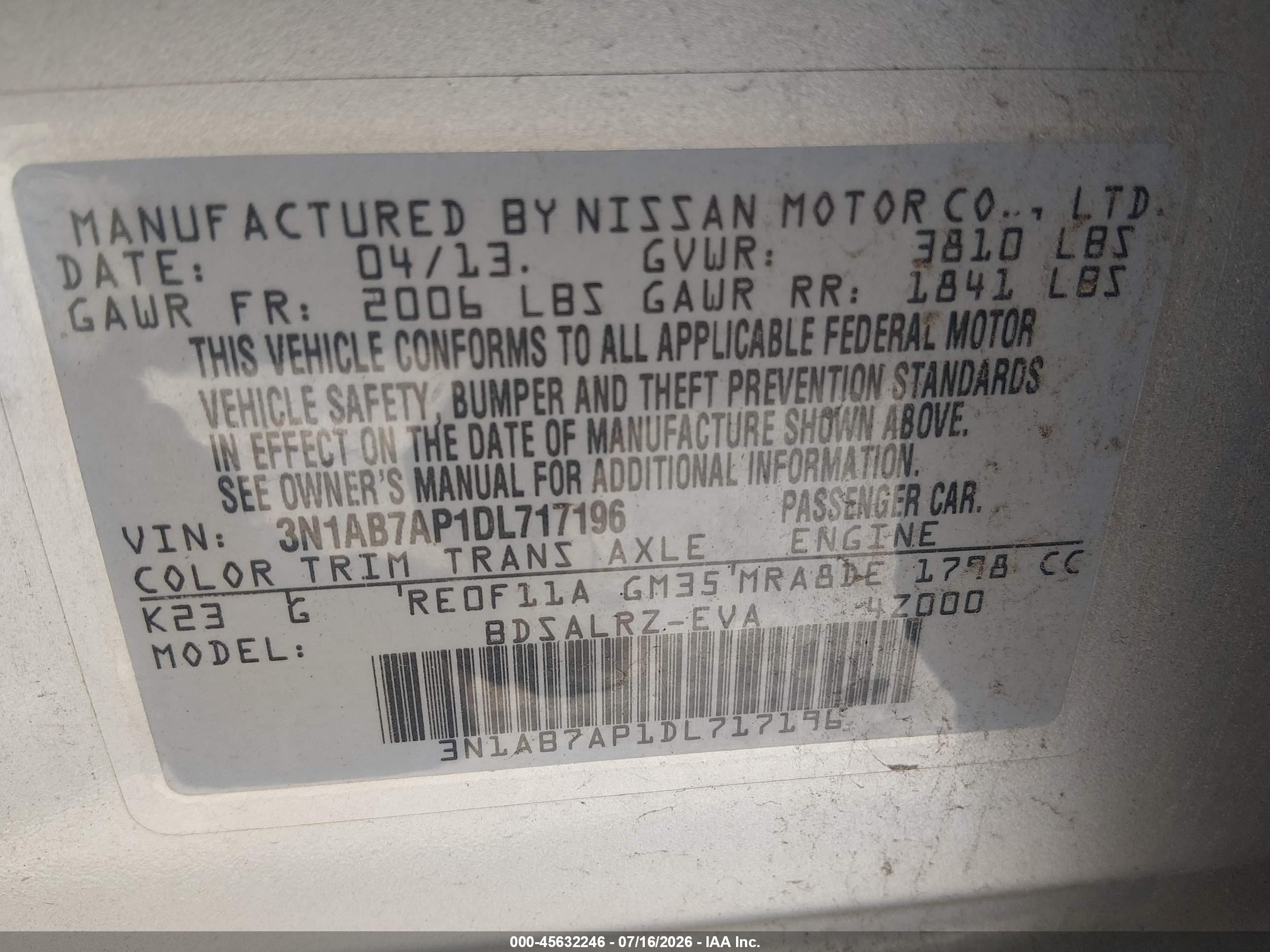 2013 Nissan Sentra Sr Silver vin: 3N1AB7AP1DL717196