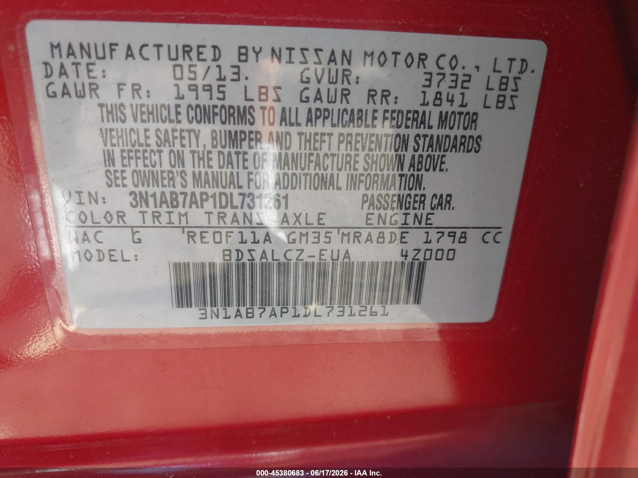 2013 Nissan Sentra S Maroon vin: 3N1AB7AP1DL731261