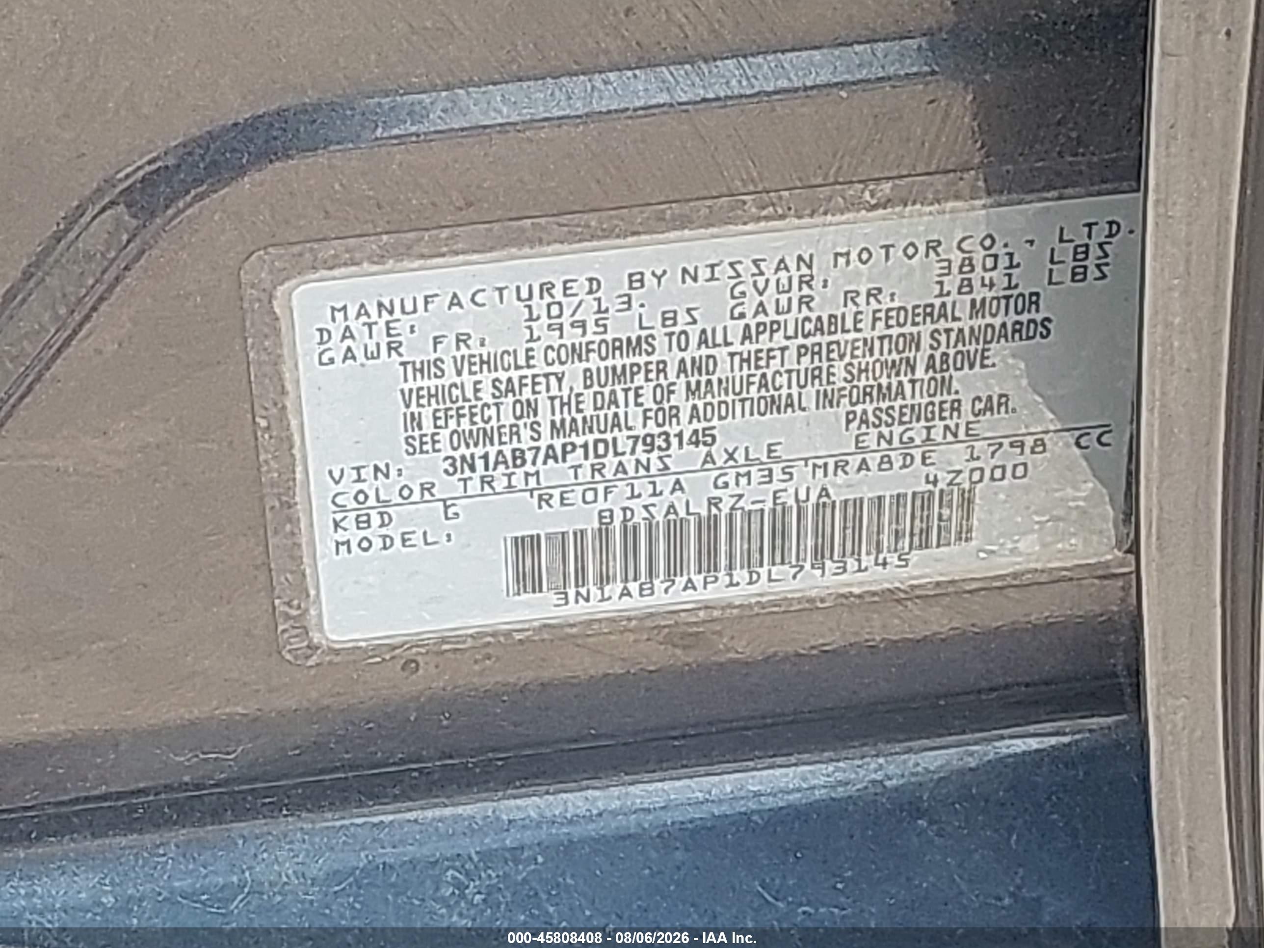 2013 Nissan Sentra Sr Gray vin: 3N1AB7AP1DL793145