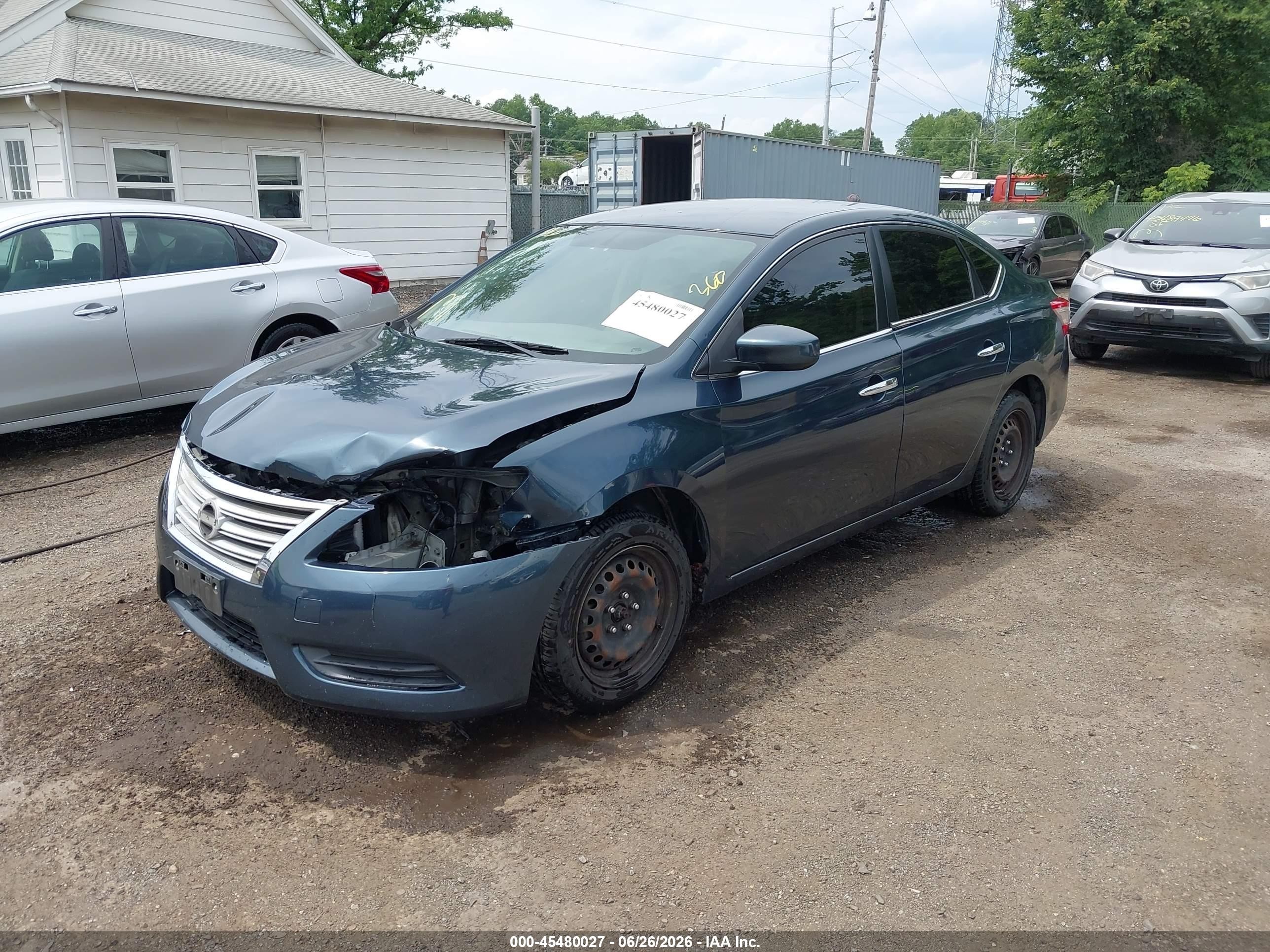 2014 Nissan Sentra S Blue vin: 3N1AB7AP1EL627855