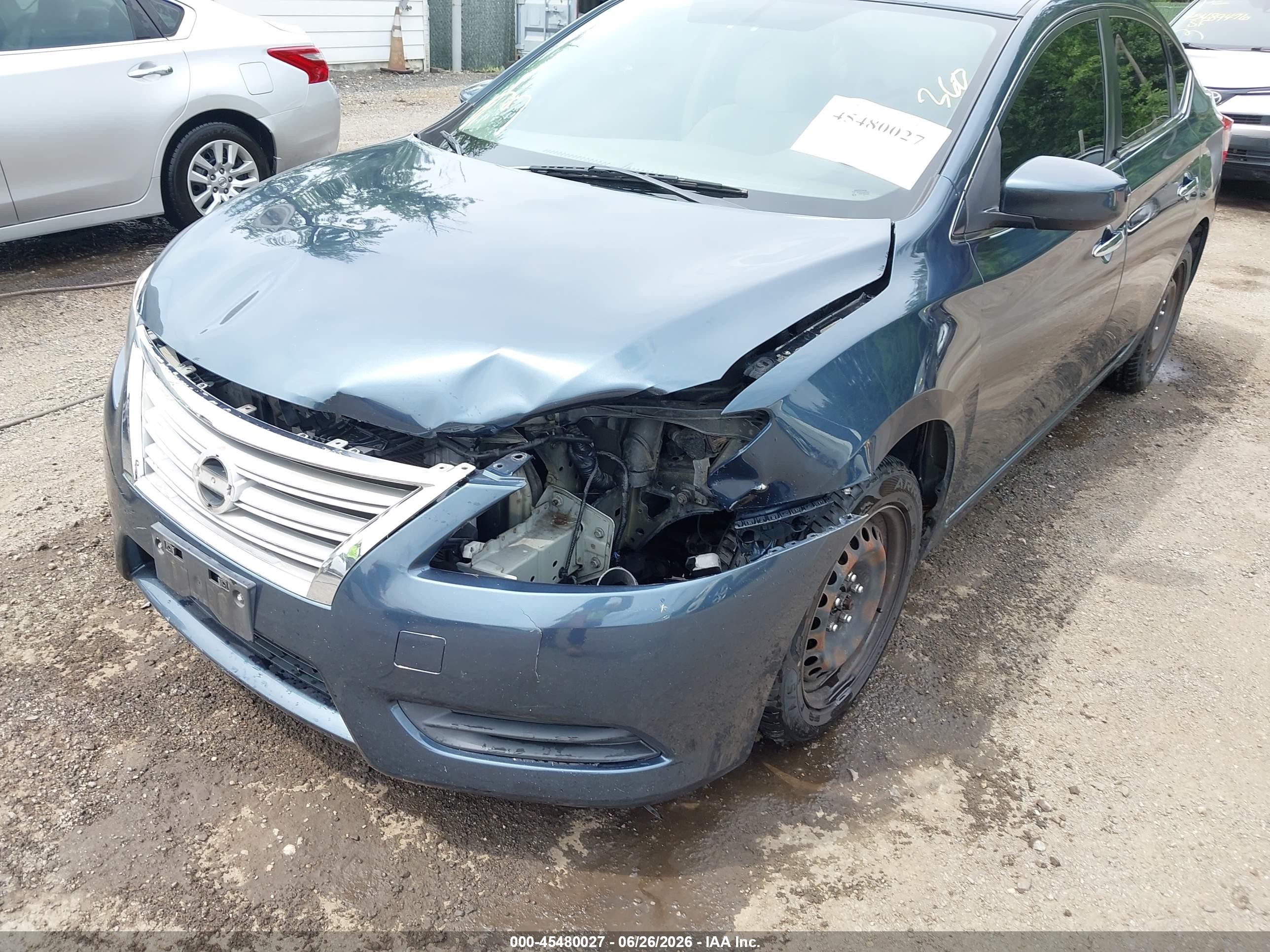 2014 Nissan Sentra S Blue vin: 3N1AB7AP1EL627855