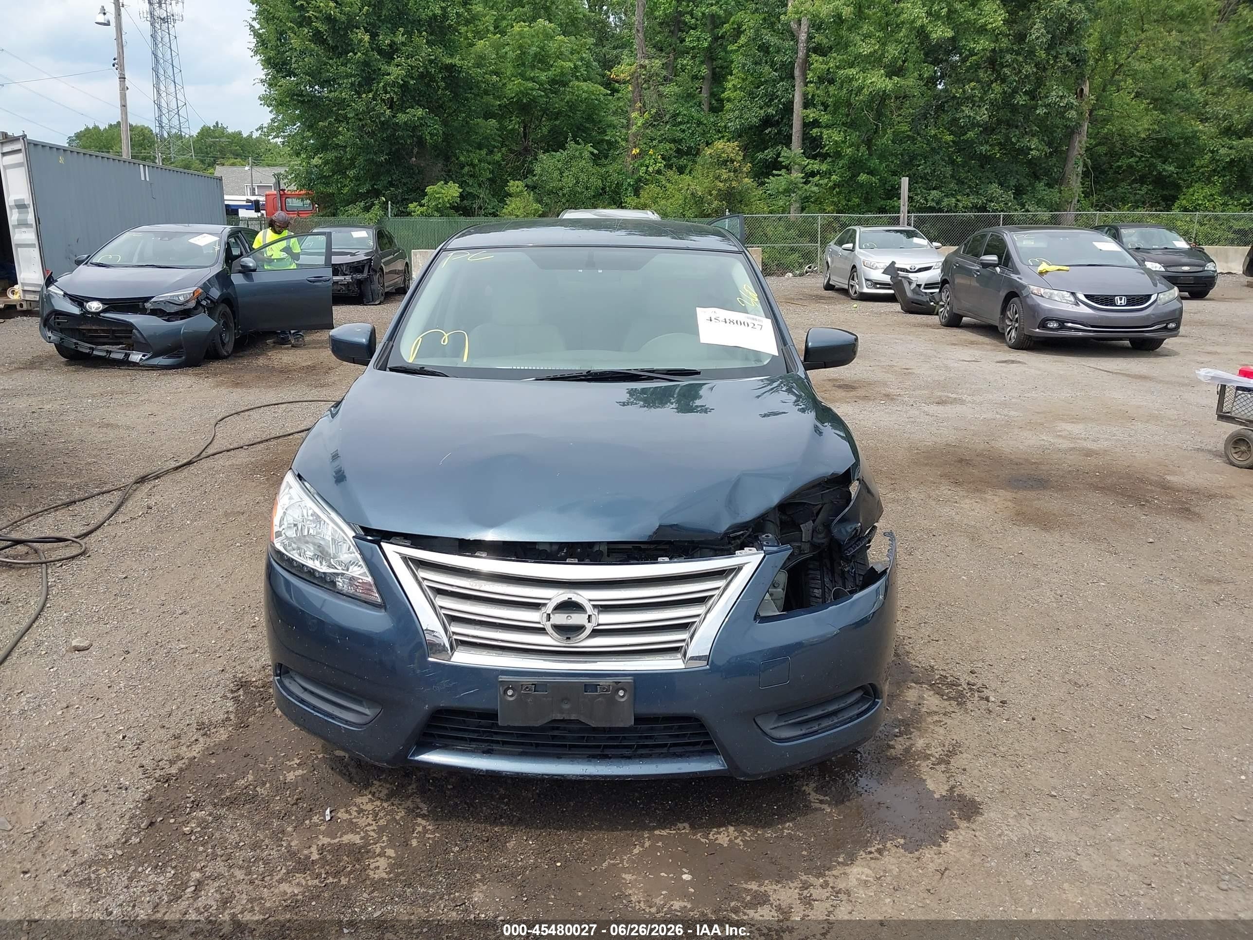 2014 Nissan Sentra S Blue vin: 3N1AB7AP1EL627855
