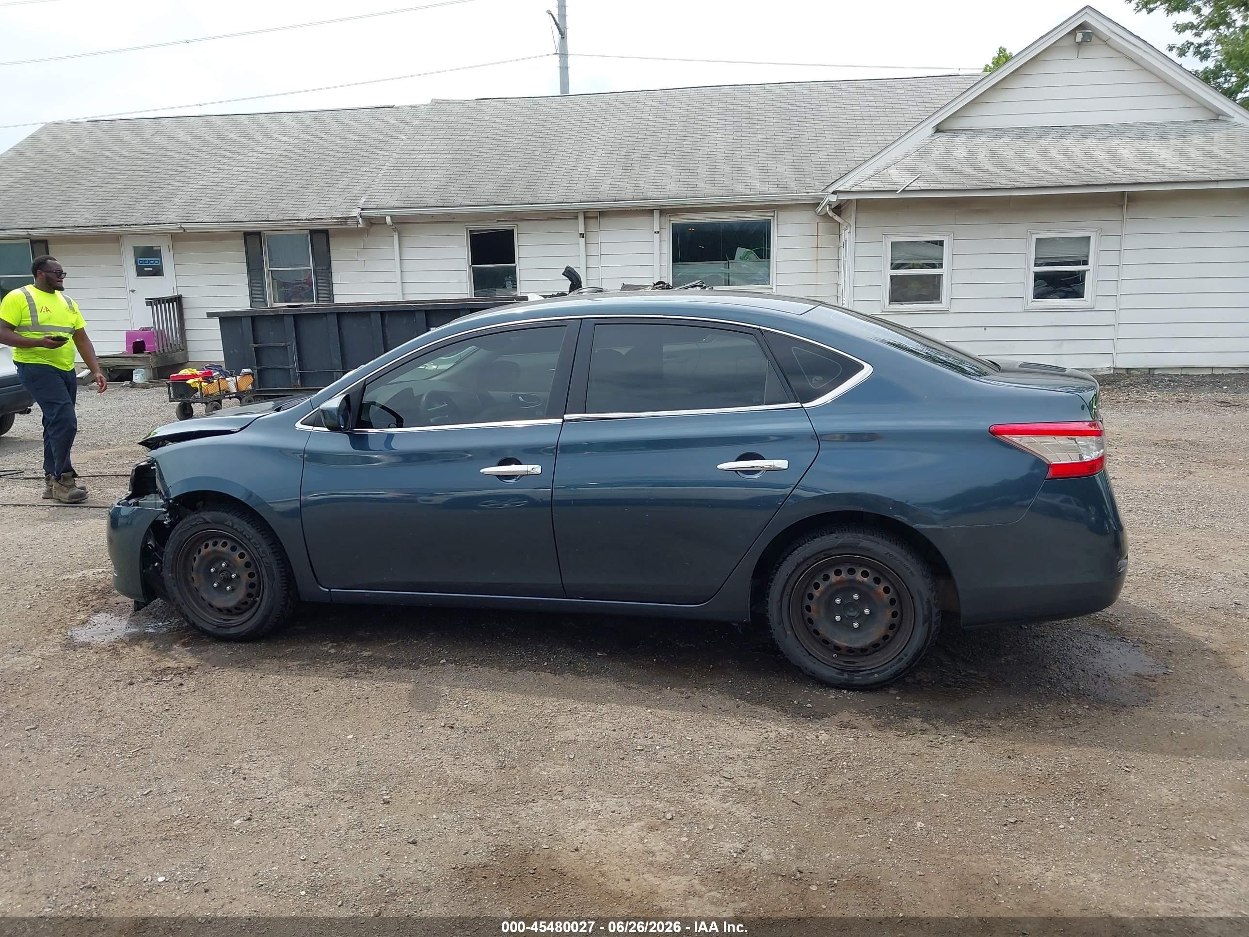 2014 Nissan Sentra S Blue vin: 3N1AB7AP1EL627855
