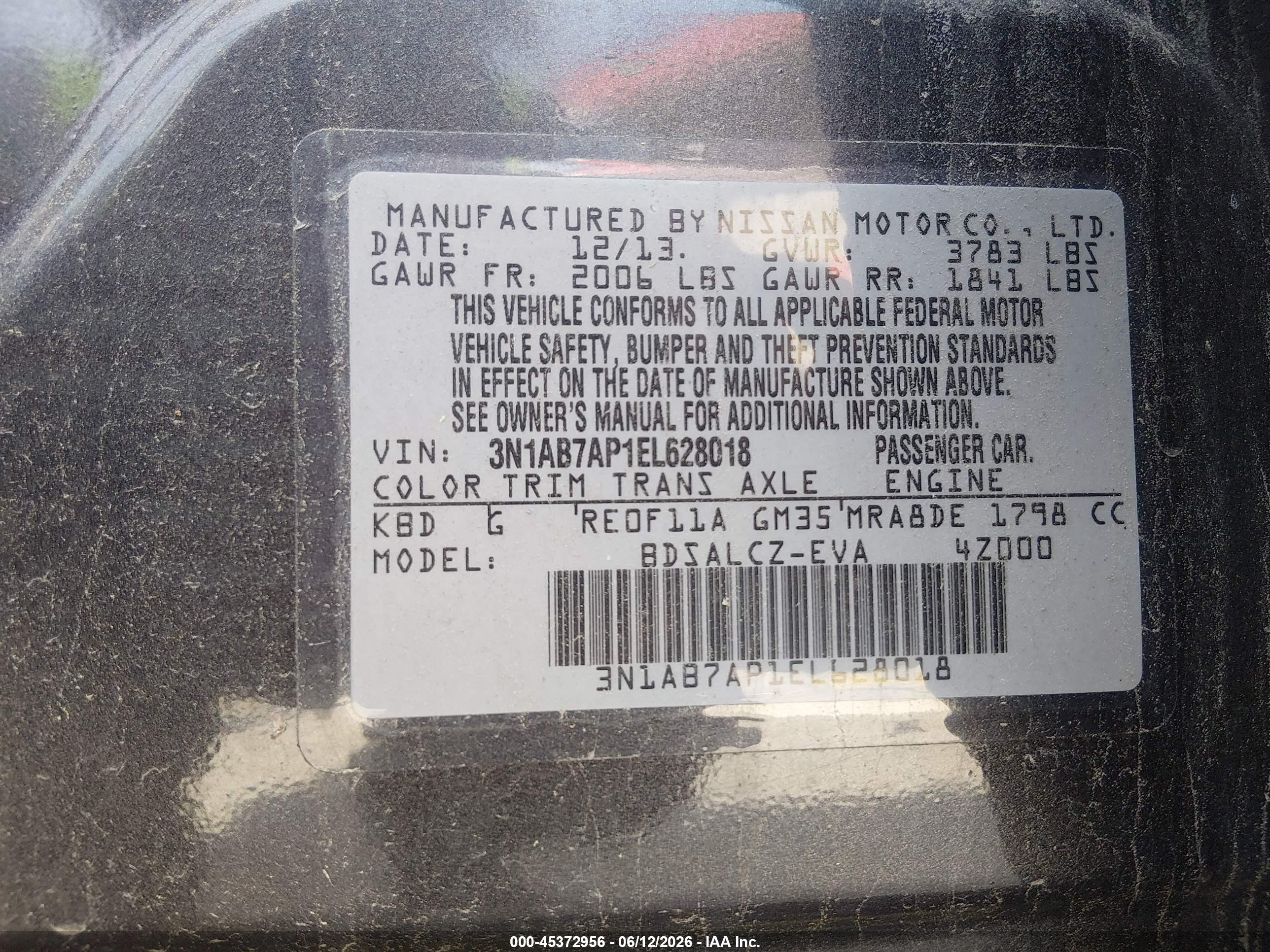 2014 Nissan Sentra S Gray vin: 3N1AB7AP1EL628018