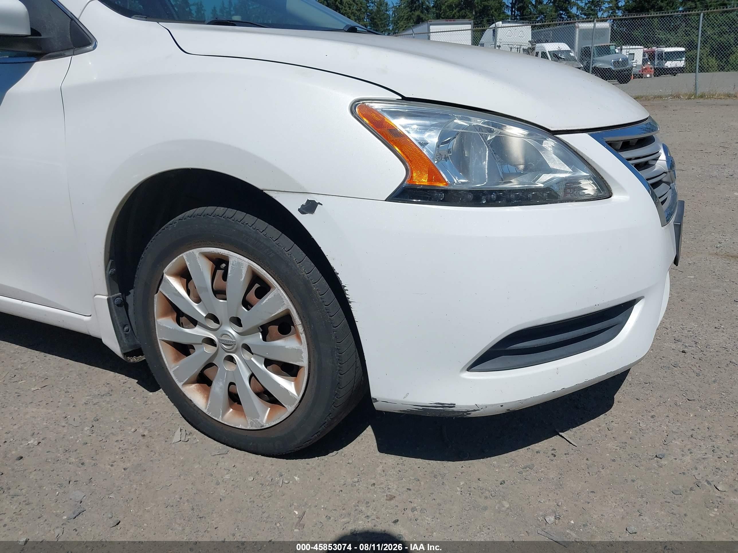 2014 Nissan Sentra Fe+ S/fe+ Sv/s/sl/sr/sv Белый vin: 3N1AB7AP1EL630612