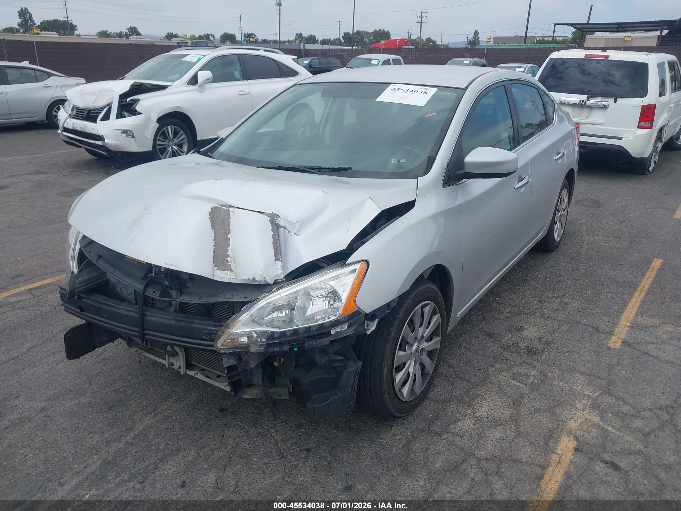 2014 Nissan Sentra Sv Silver vin: 3N1AB7AP1EL632781