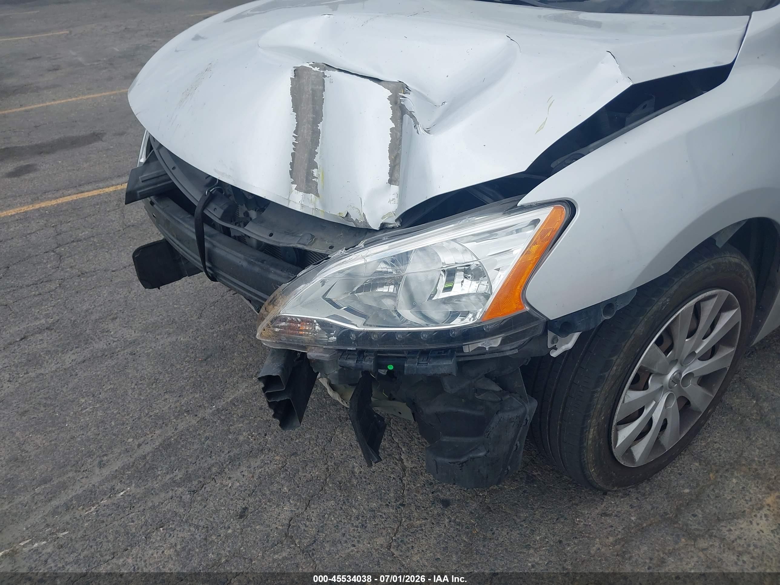 2014 Nissan Sentra Sv Silver vin: 3N1AB7AP1EL632781