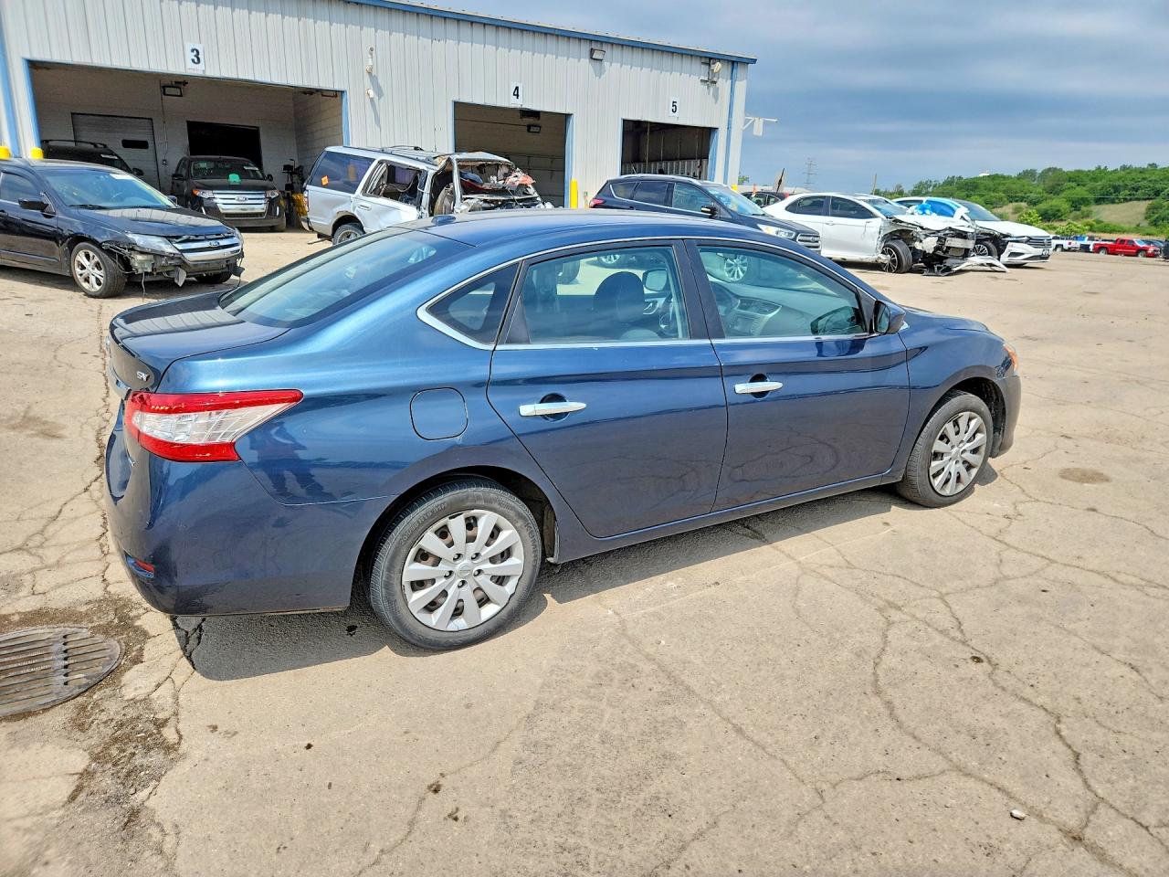 2014 Nissan Sentra Sv Blue vin: 3N1AB7AP1EL659947