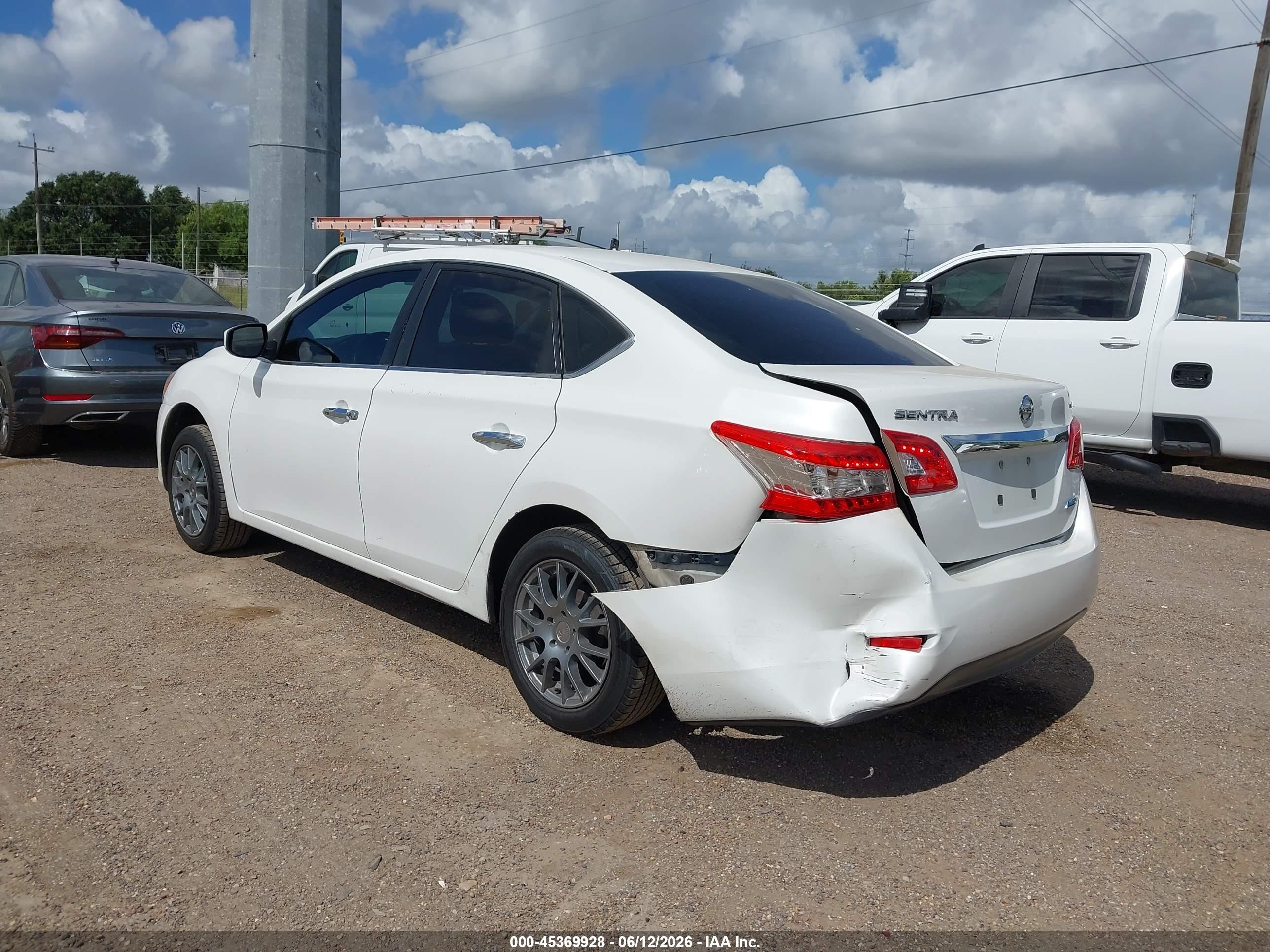 2014 Nissan Sentra Sv White vin: 3N1AB7AP1EL665392