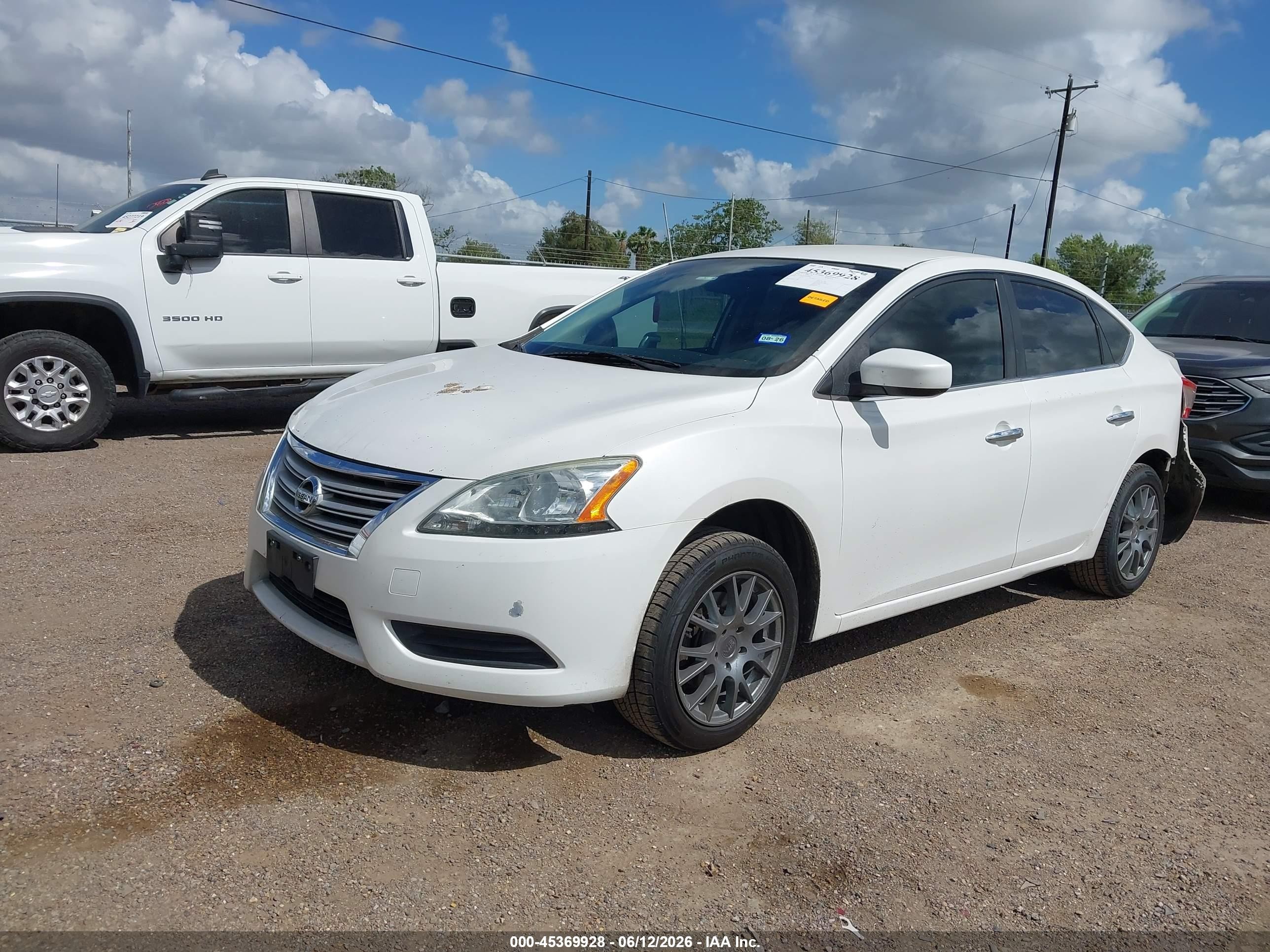 2014 Nissan Sentra Sv White vin: 3N1AB7AP1EL665392