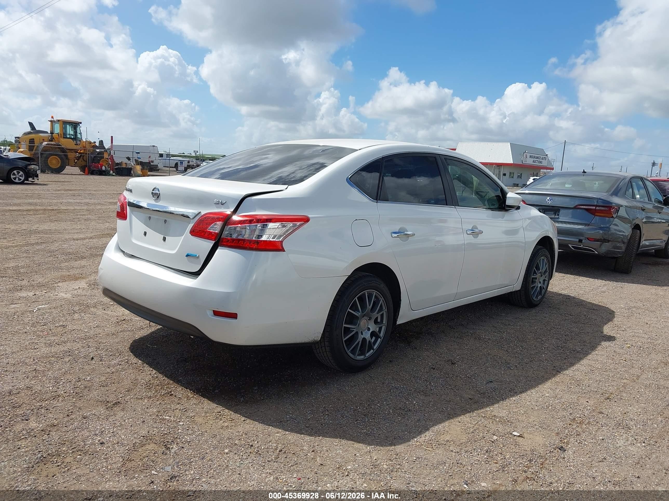 2014 Nissan Sentra Sv White vin: 3N1AB7AP1EL665392