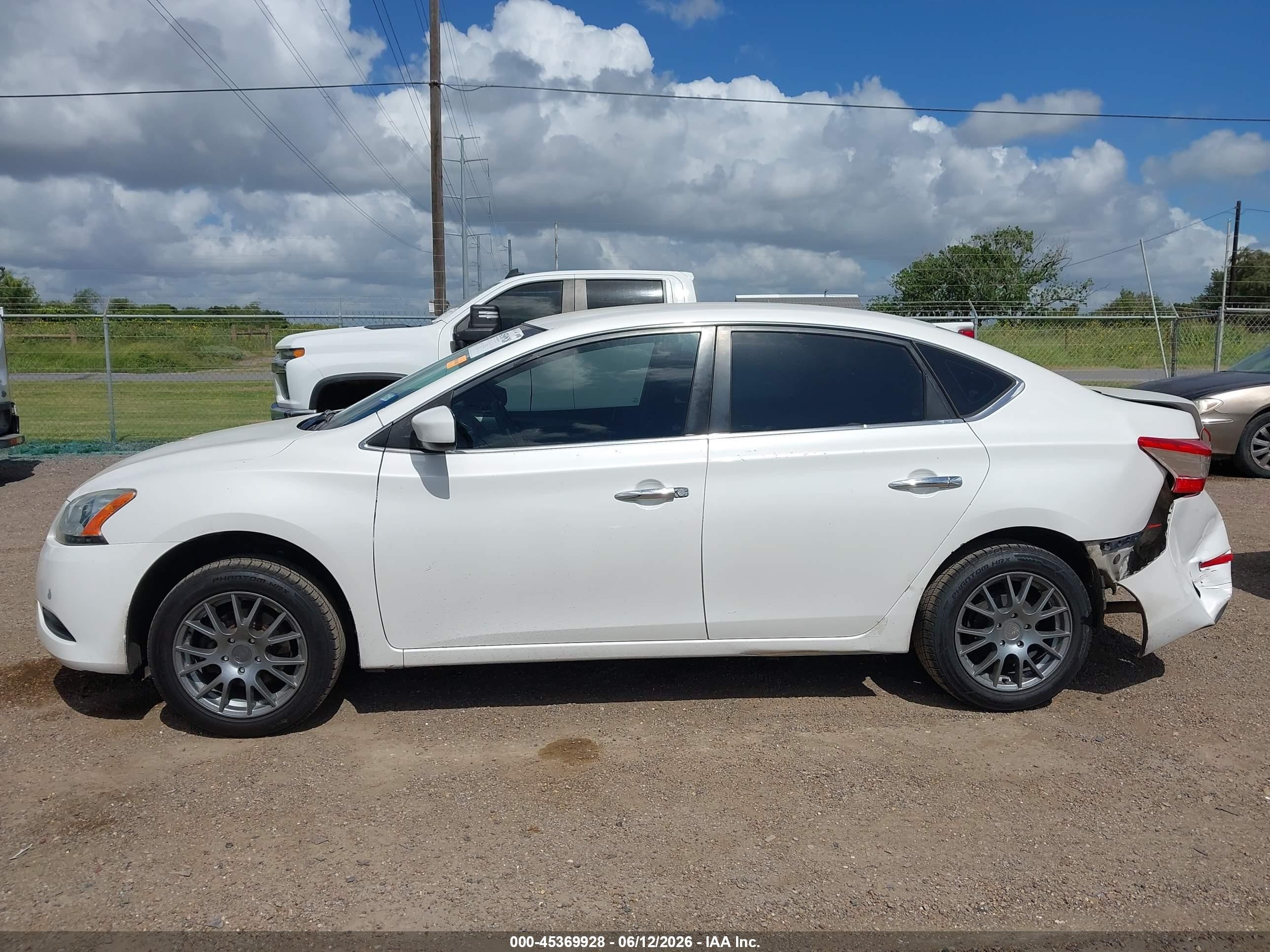 2014 Nissan Sentra Sv White vin: 3N1AB7AP1EL665392