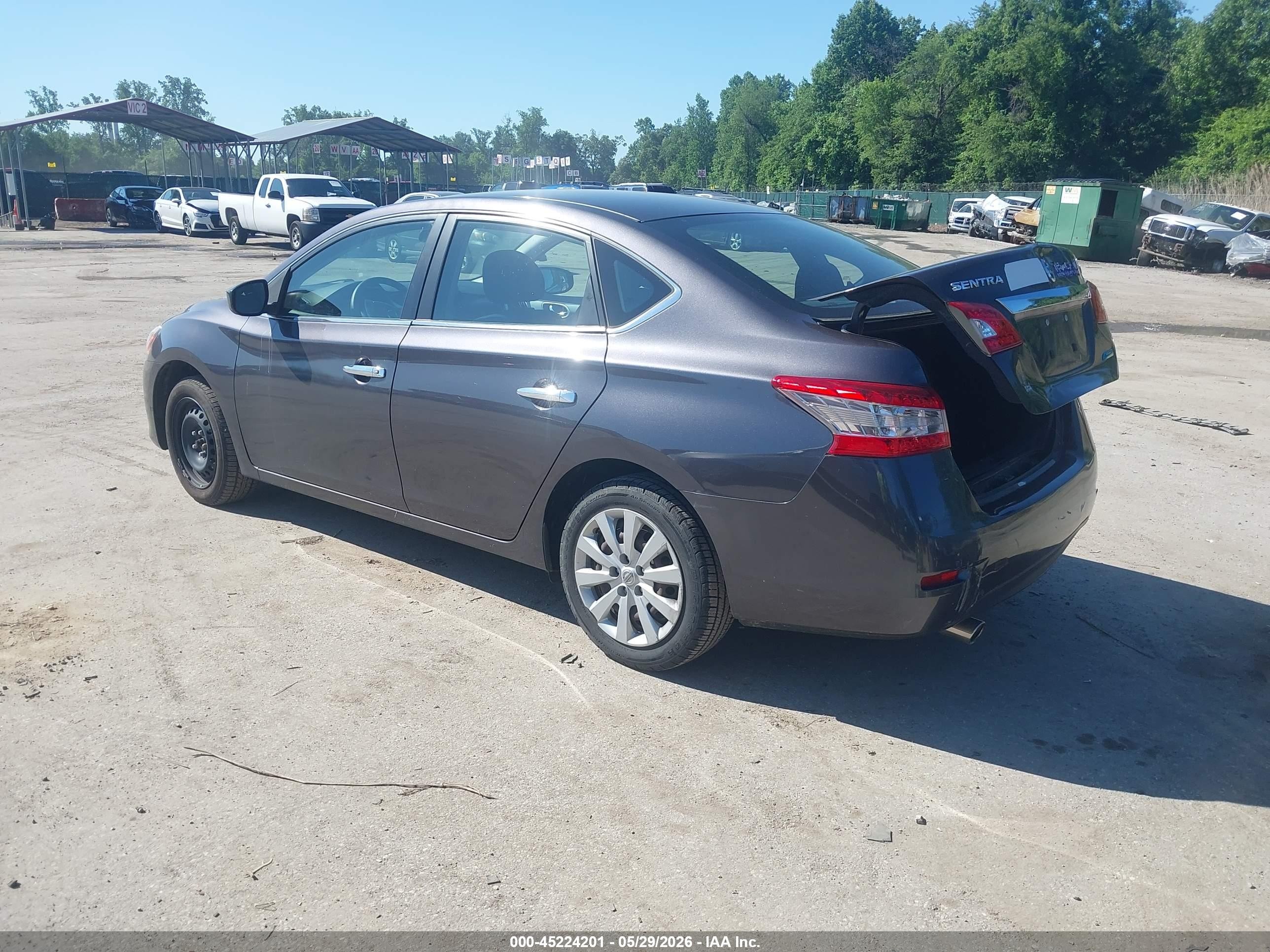 2014 Nissan Sentra Sv Gray vin: 3N1AB7AP1EL668308