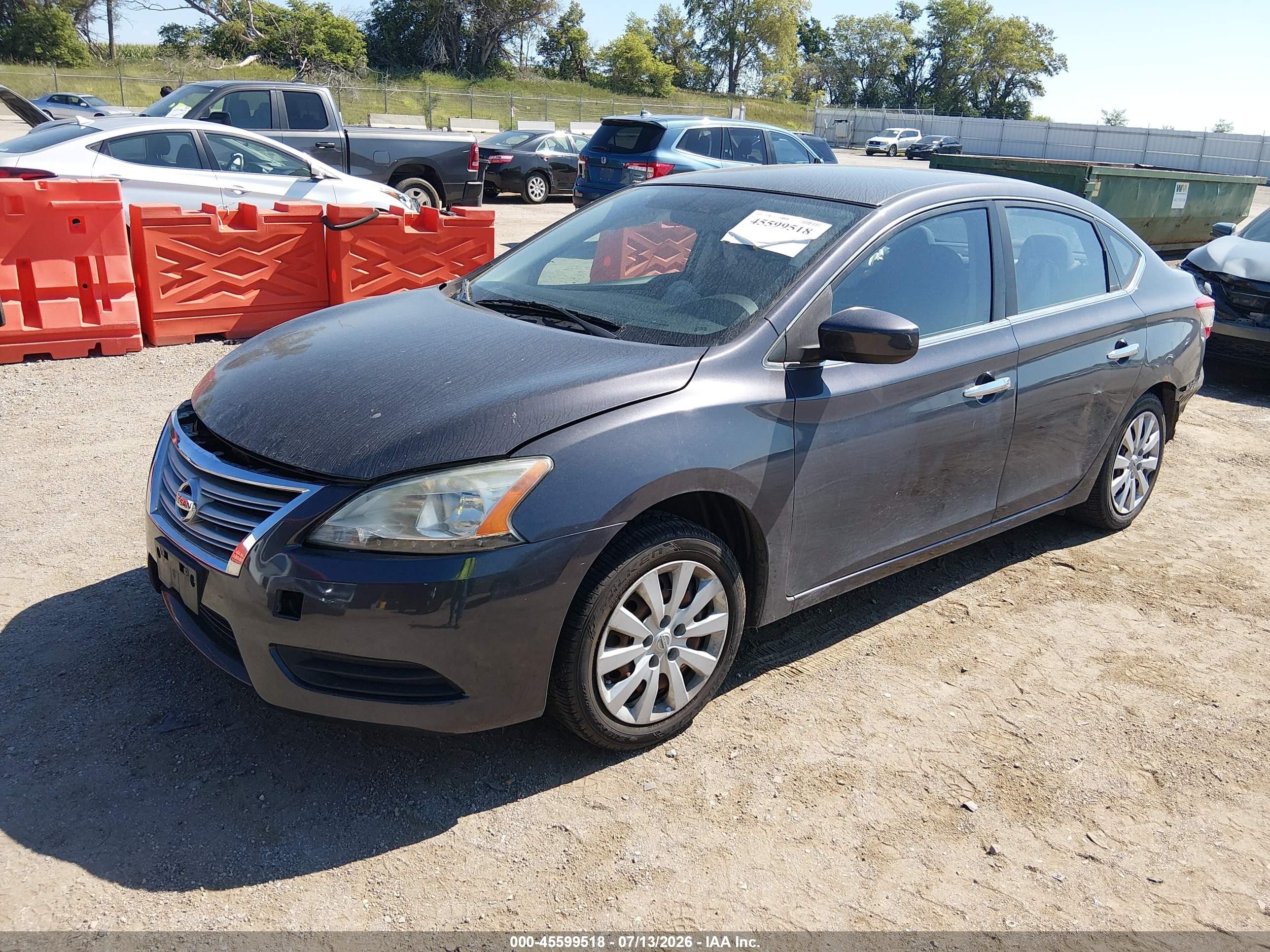 2014 Nissan Sentra Sv Gray vin: 3N1AB7AP1EL669328