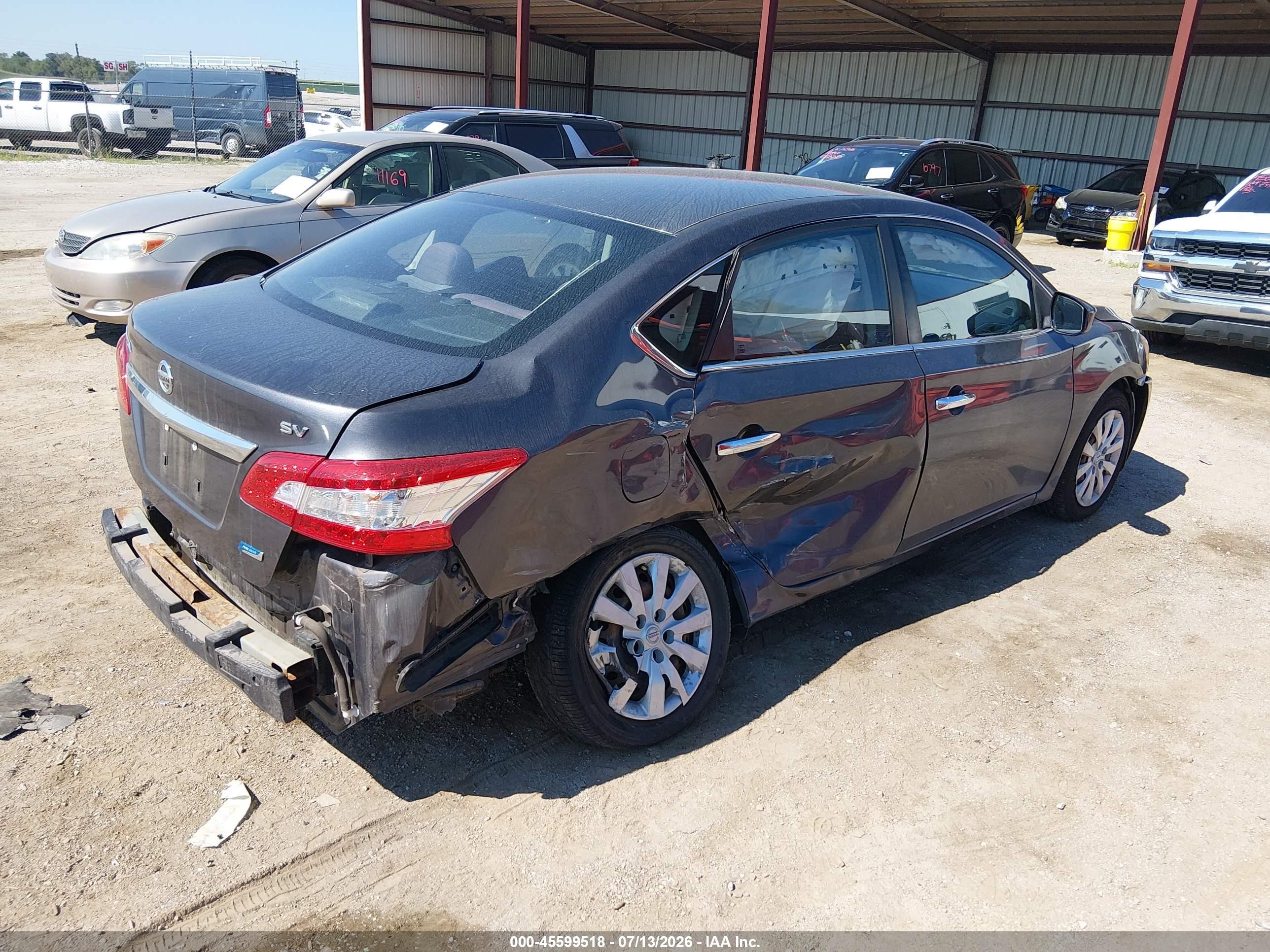 2014 Nissan Sentra Sv Gray vin: 3N1AB7AP1EL669328