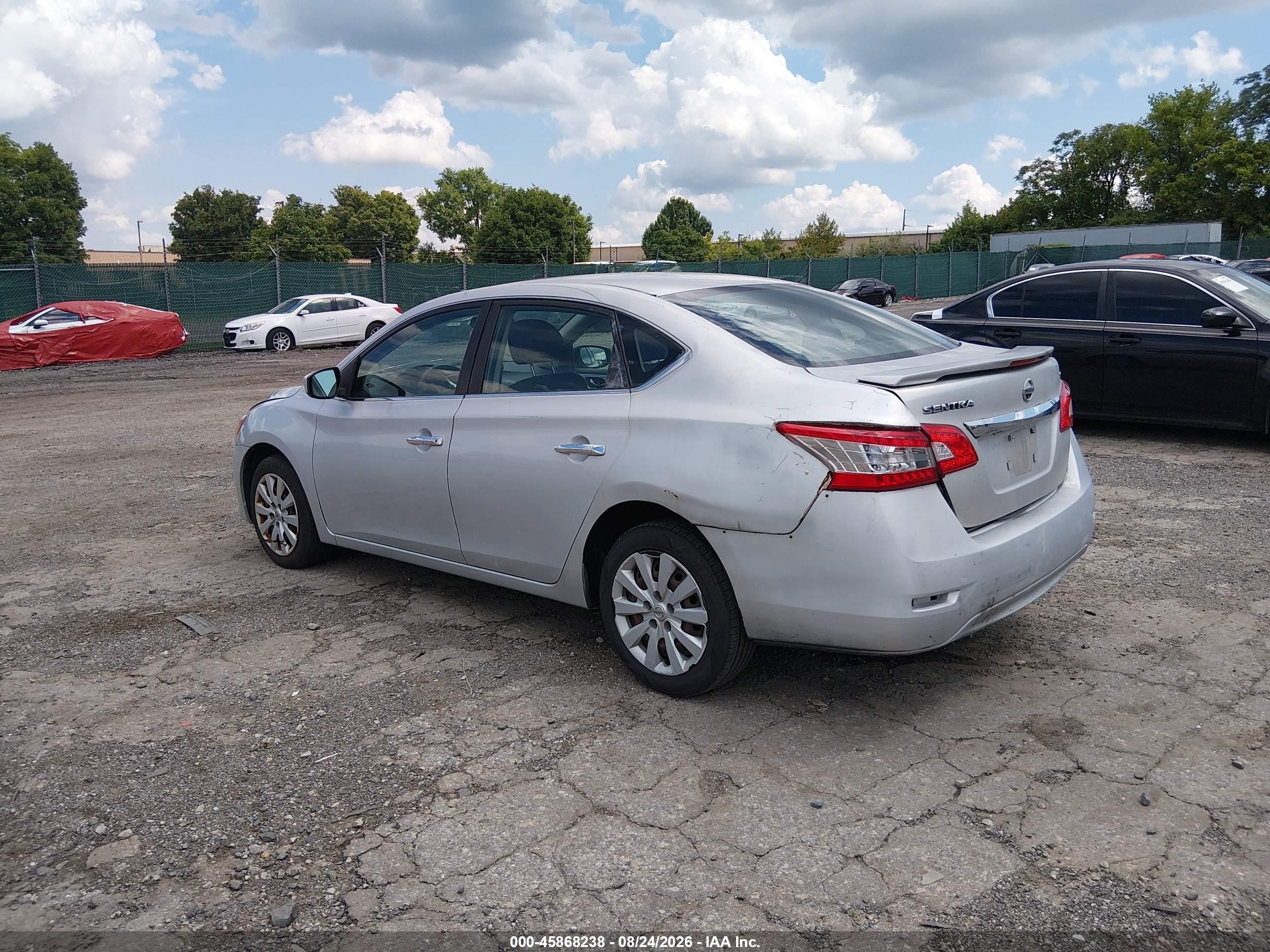 2014 Nissan Sentra Fe+ S/fe+ Sv/s/sl/sr/sv Серебряный vin: 3N1AB7AP1EL672830